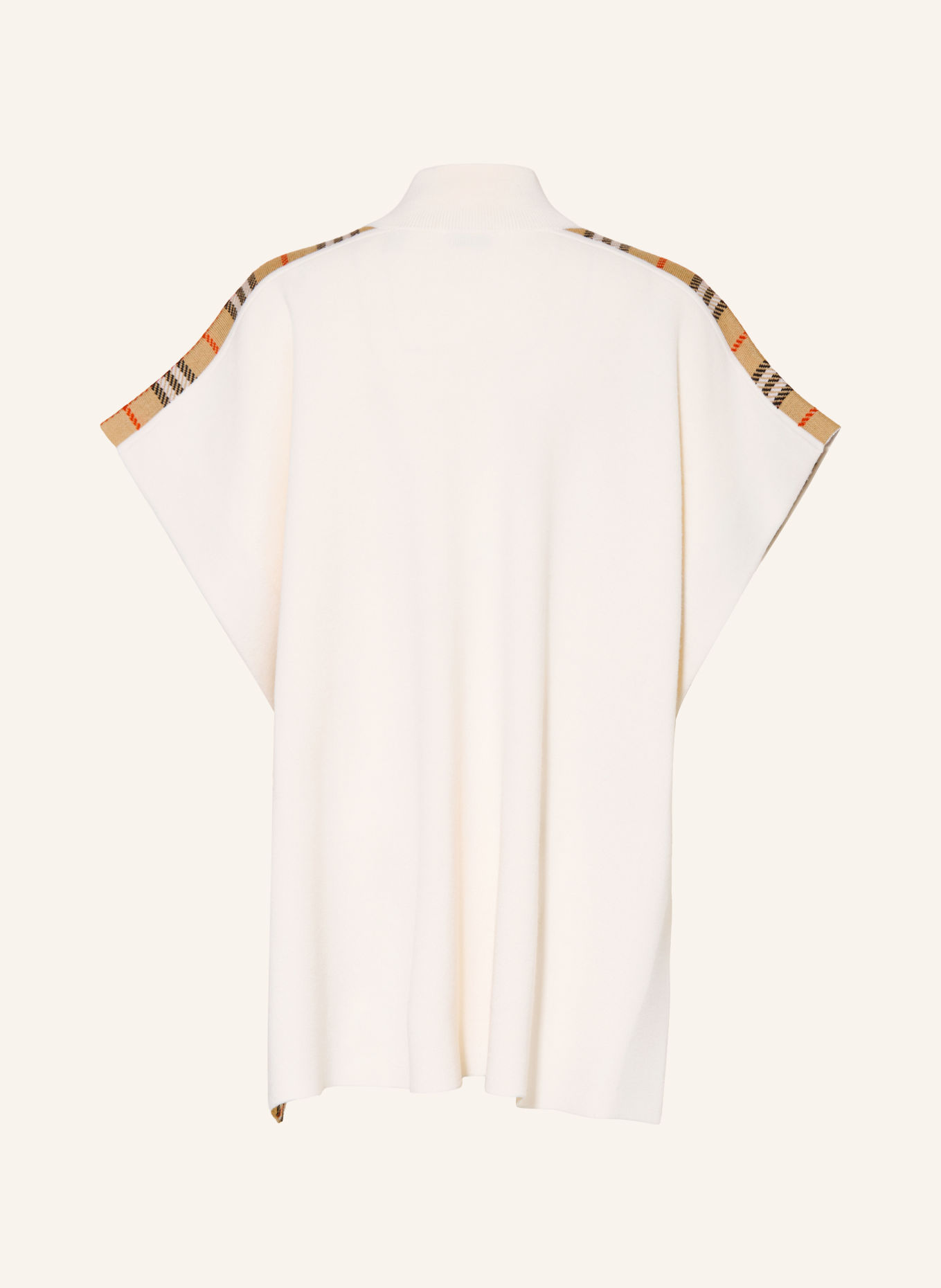 BURBERRY Cape IZZA: WEISS / BEIGE / ROT