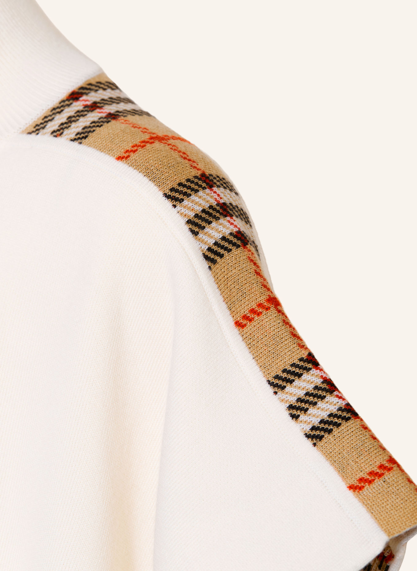 BURBERRY Cape IZZA: WEISS / BEIGE / ROT