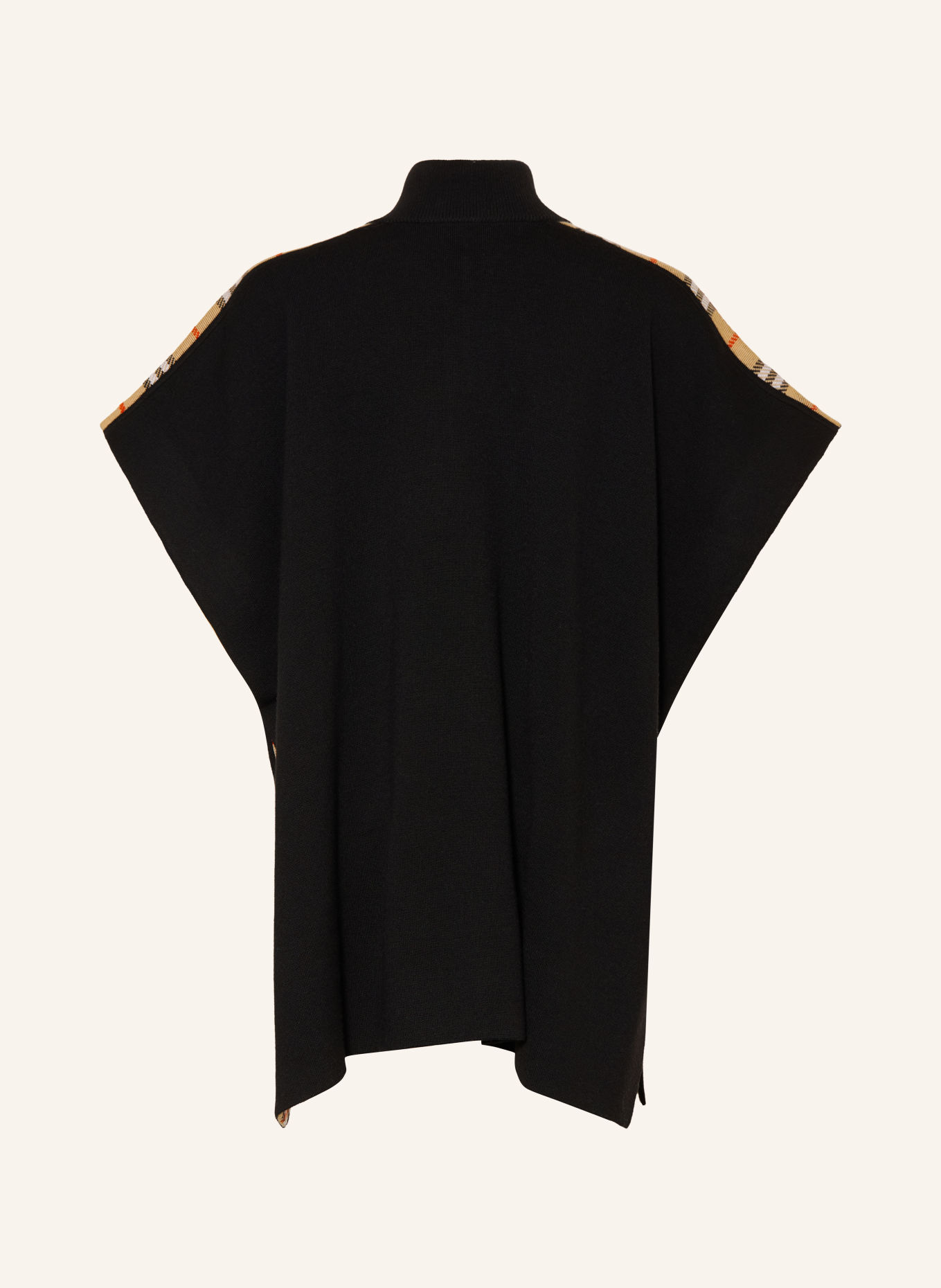 BURBERRY Cape IZZA: SCHWARZ / BEIGE / ROT