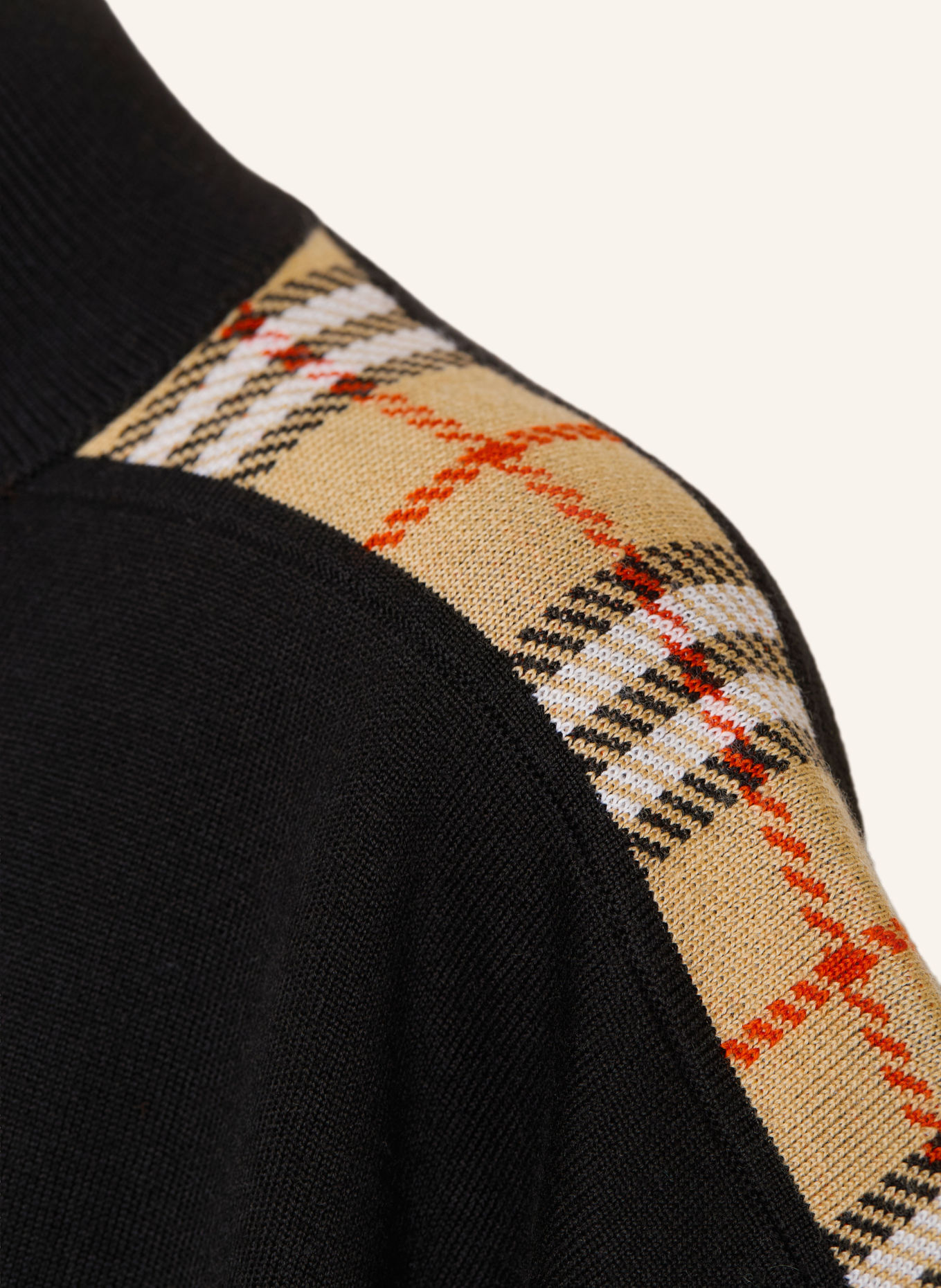 BURBERRY Cape IZZA: SCHWARZ / BEIGE / ROT
