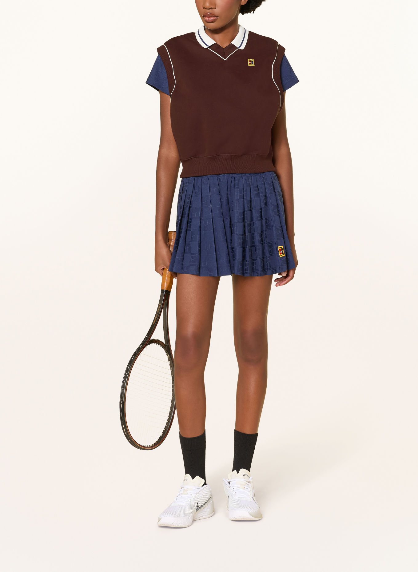 Nike Bluza Top COURT COLLECTION: CIEMNOCZERWONY / BIAŁY