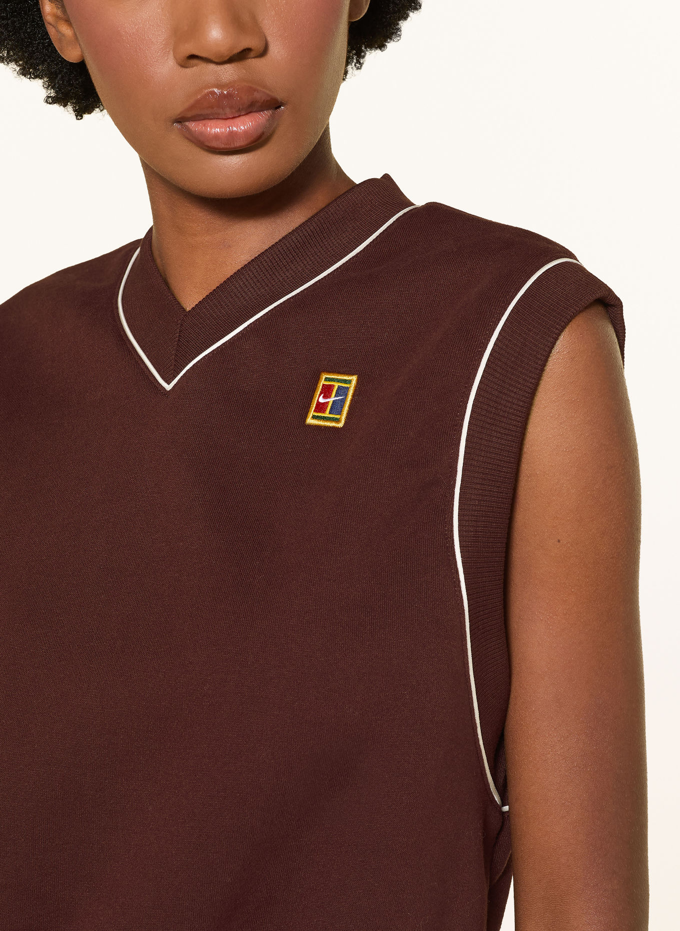 Nike Bluza Top COURT COLLECTION: CIEMNOCZERWONY / BIAŁY
