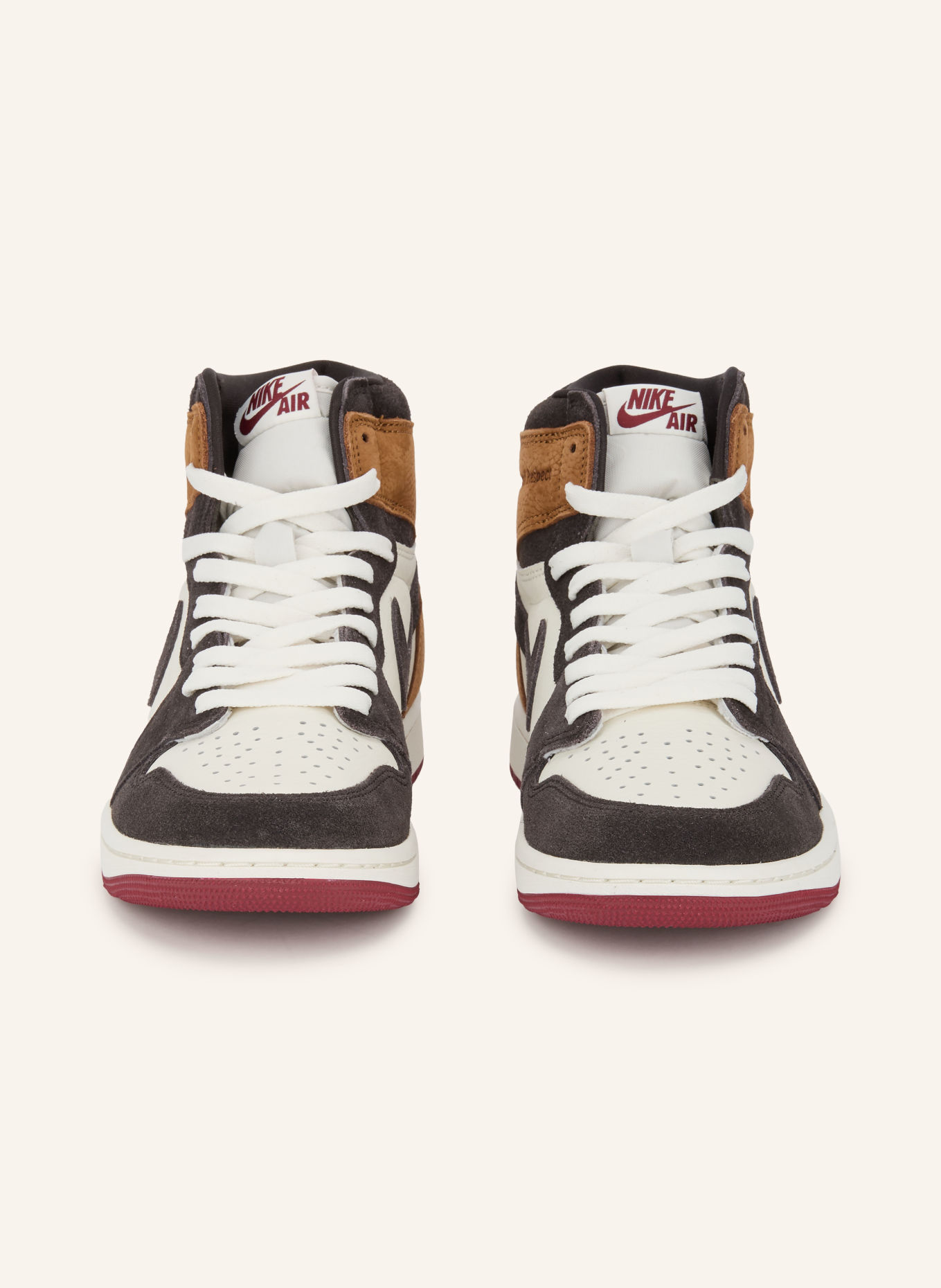 JORDAN Högskärade sneakers AIR JORDAN 1 RETRO HIGH OG LOVE LETTER: MÖRKBRUN / KONJAK / VIT