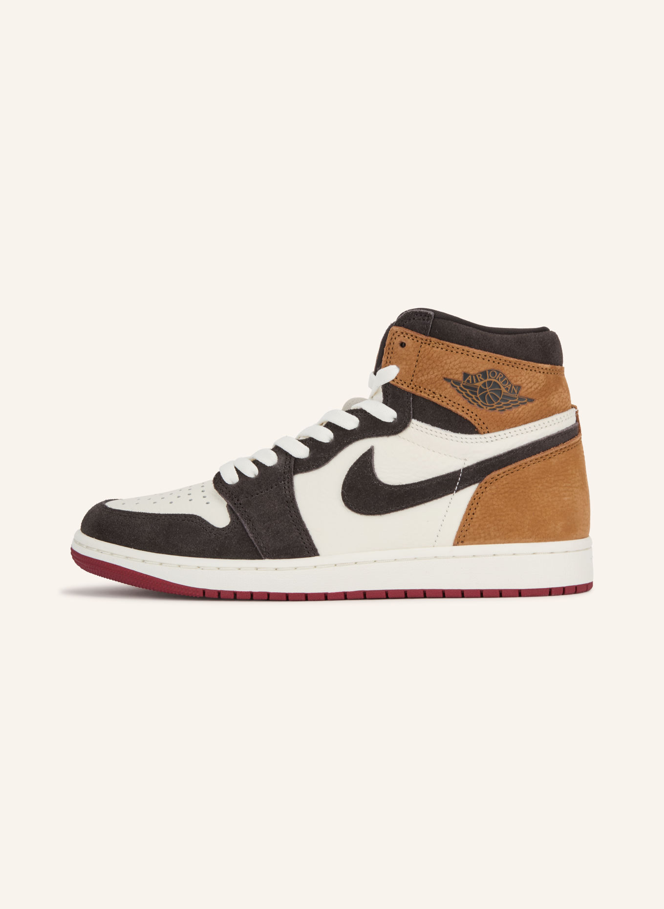 JORDAN Högskärade sneakers AIR JORDAN 1 RETRO HIGH OG LOVE LETTER: MÖRKBRUN / KONJAK / VIT