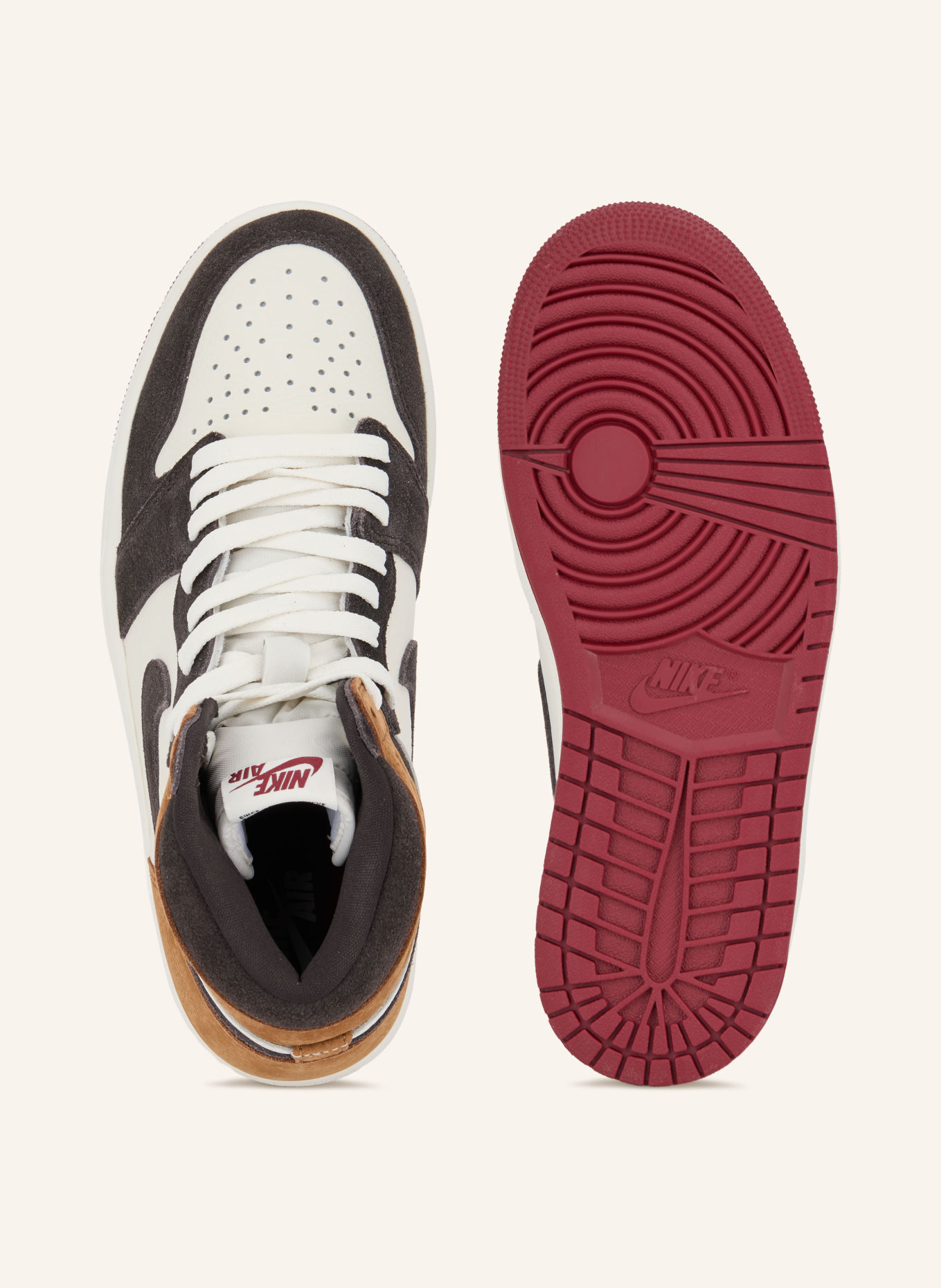 JORDAN Högskärade sneakers AIR JORDAN 1 RETRO HIGH OG LOVE LETTER: MÖRKBRUN / KONJAK / VIT