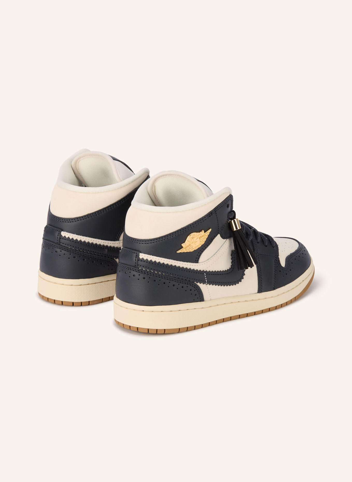 JORDAN Sneaker AIR JORDAN 1 MID SE: ECRU / GOLD / SCHWARZ
