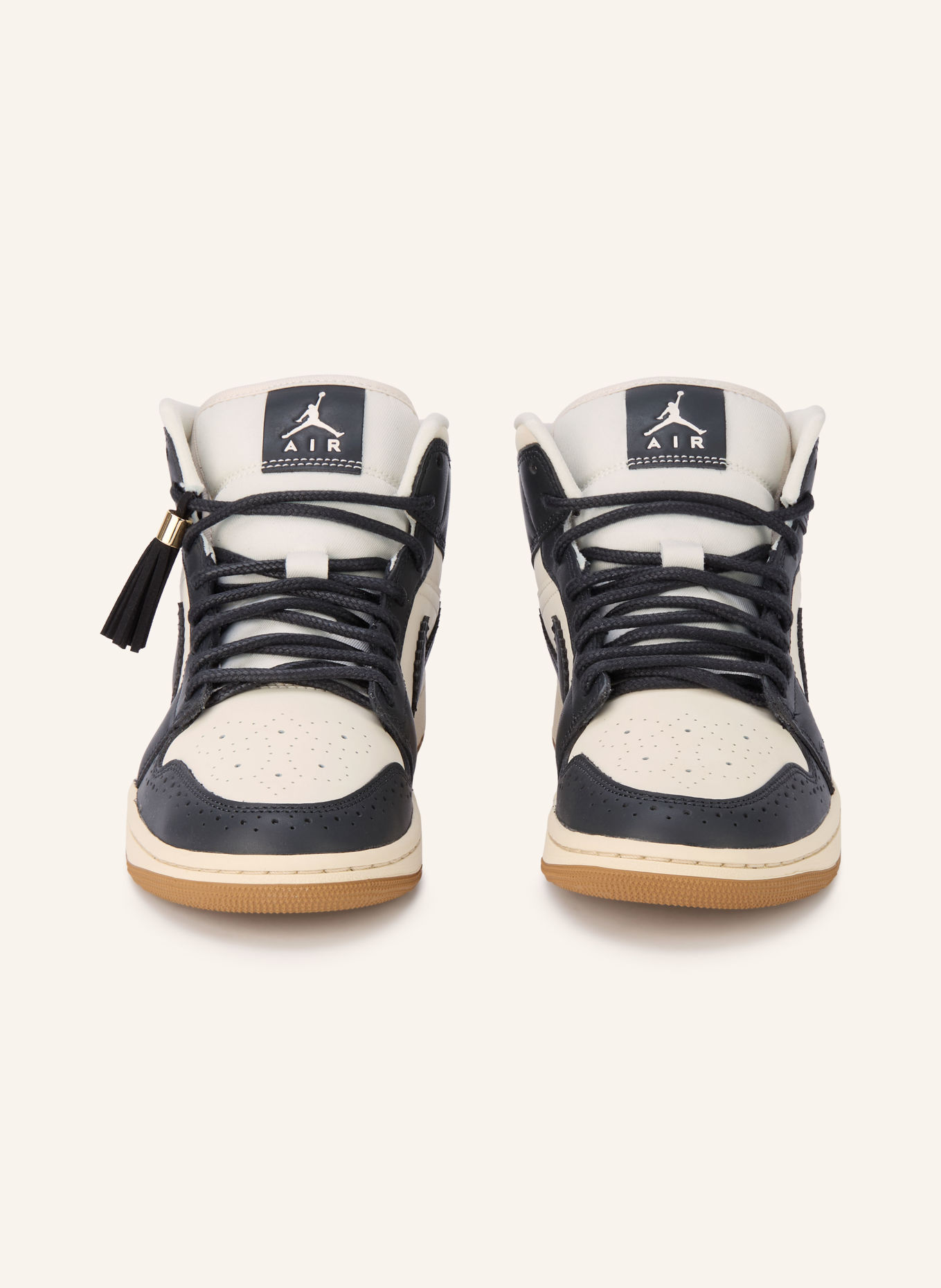 JORDAN Sneaker AIR JORDAN 1 MID SE: ECRU / GOLD / SCHWARZ