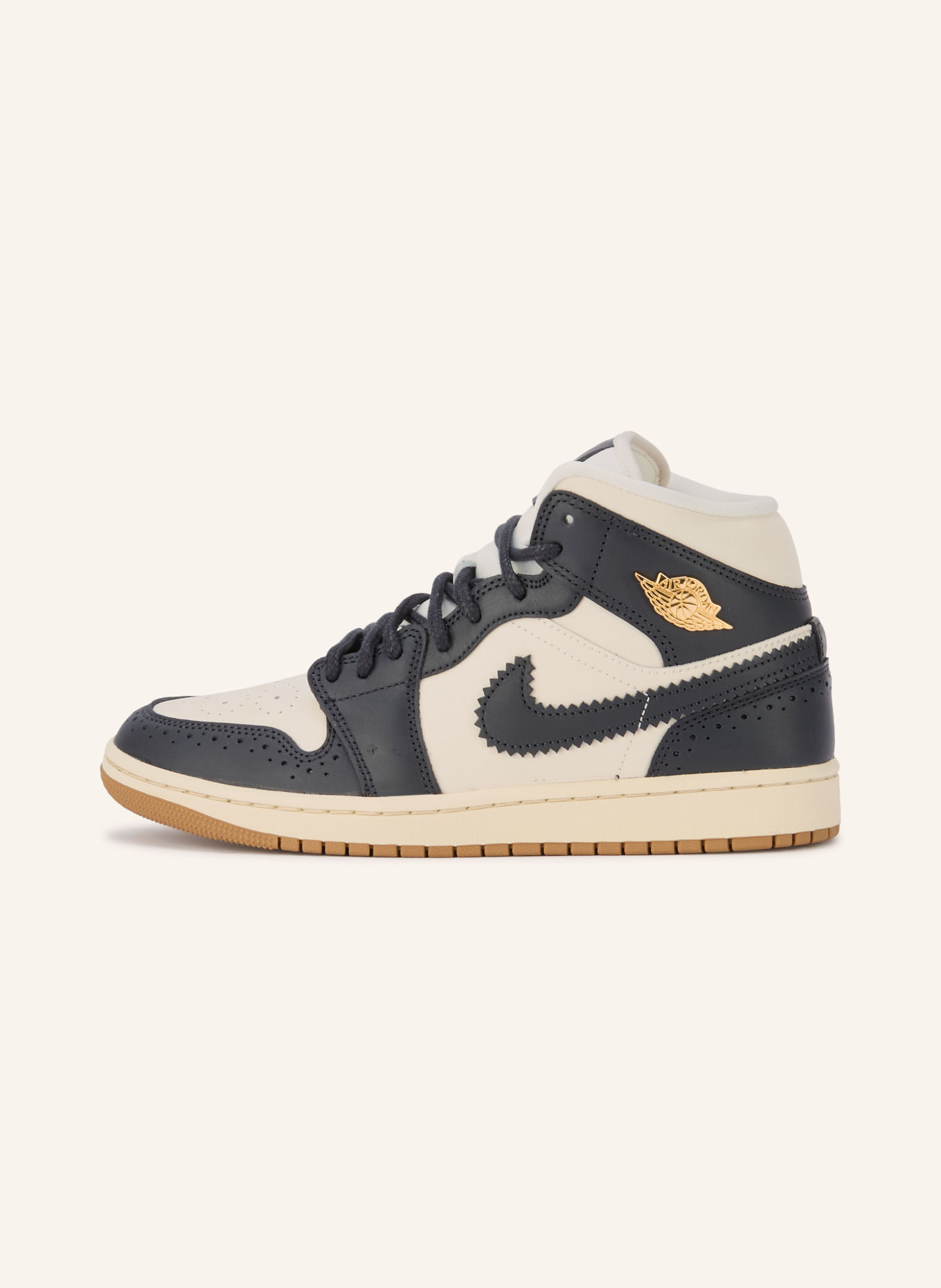 JORDAN Sneaker AIR JORDAN 1 MID SE: ECRU / GOLD / SCHWARZ