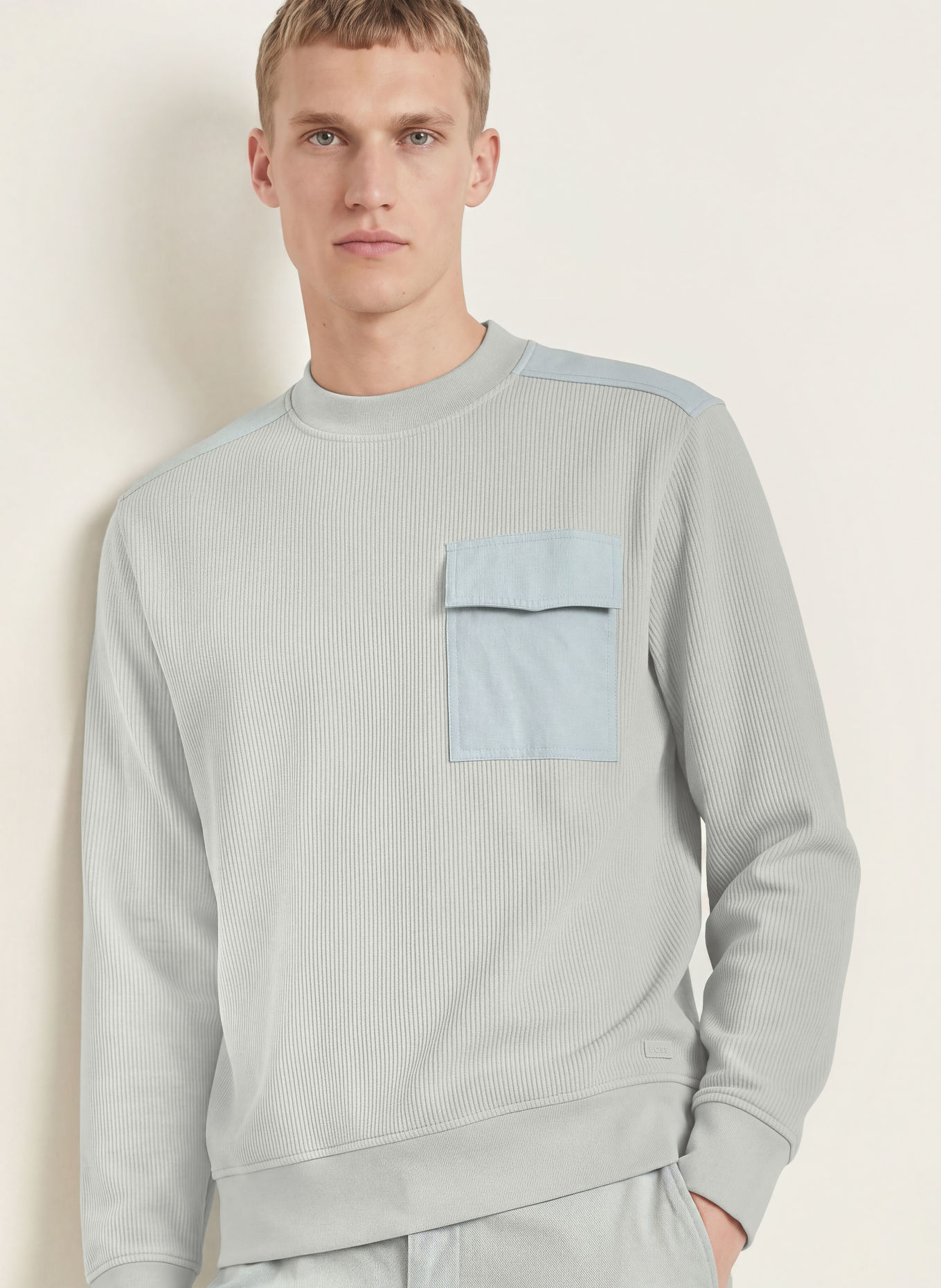 BOSS Sweatshirt URBAN: BLAUWGRIJS