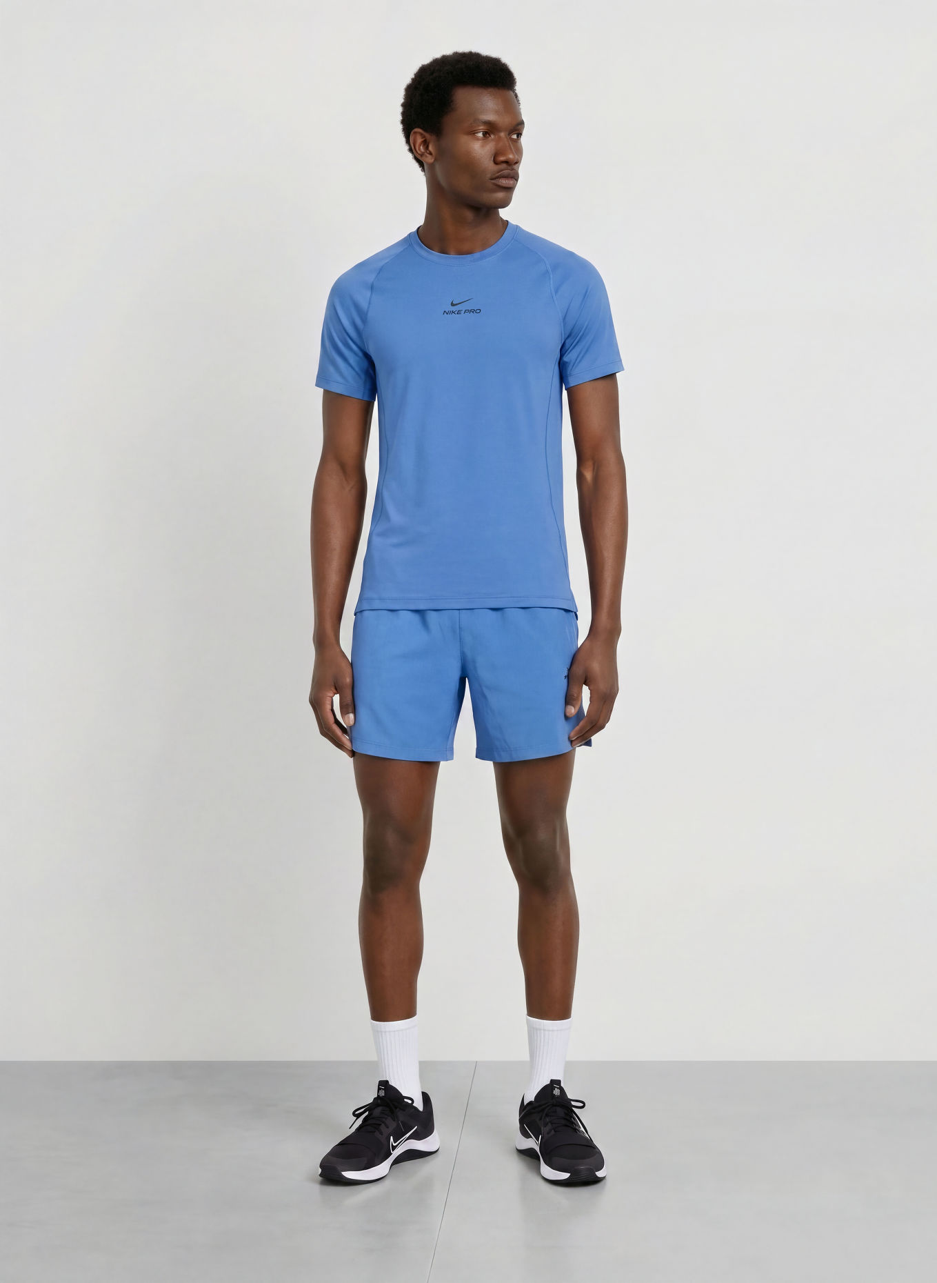 Nike Trainingsshort PRO TRAINING: BLAUW / ZWART