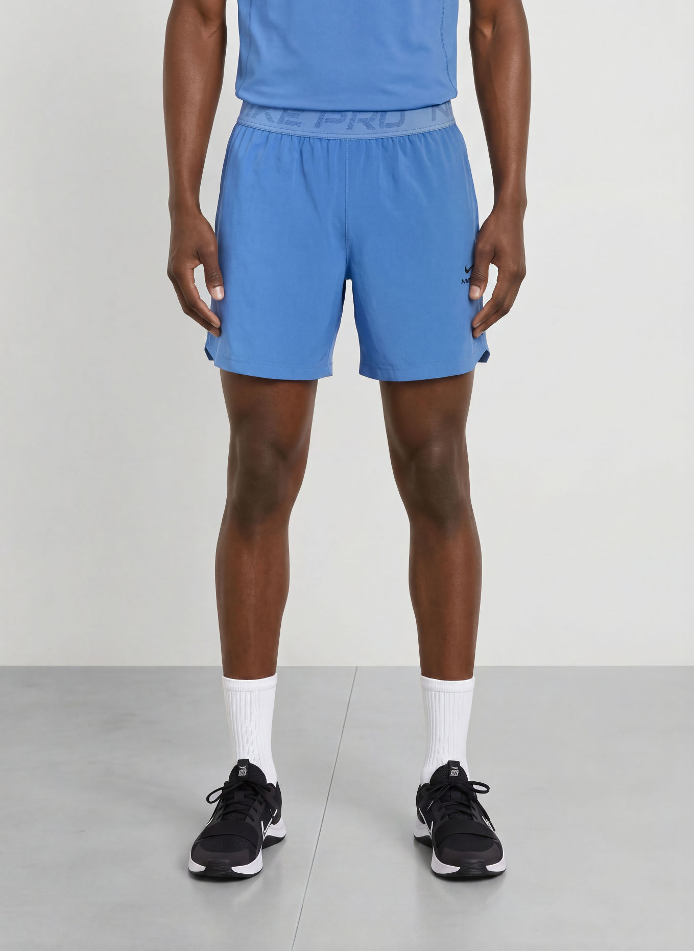 Nike Trainingsshort PRO TRAINING: BLAUW / ZWART