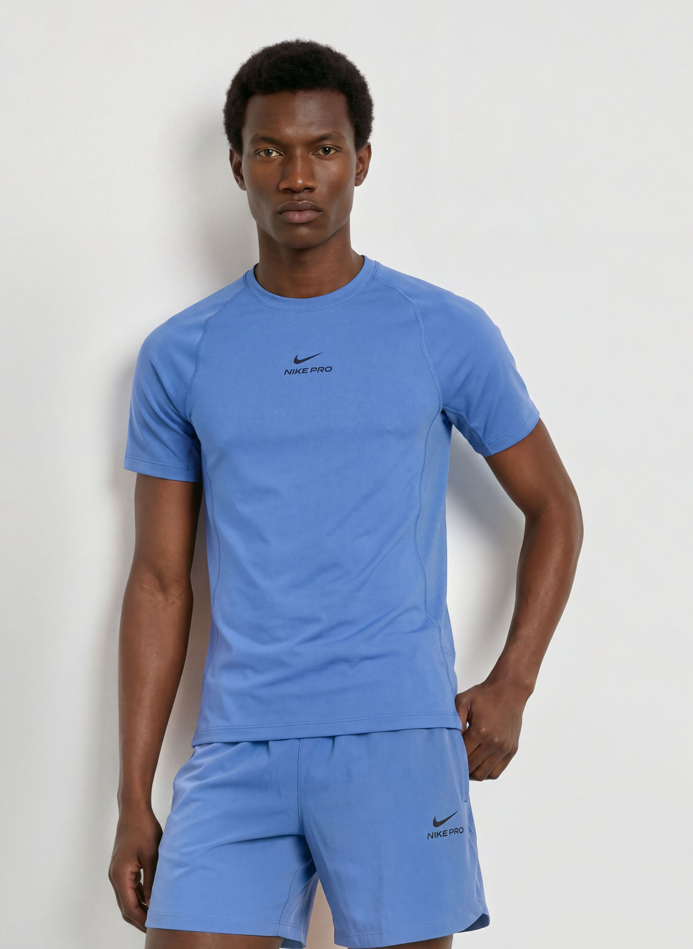 Nike Trainingsshirt PRO TRAINING: BLAUW / ZWART
