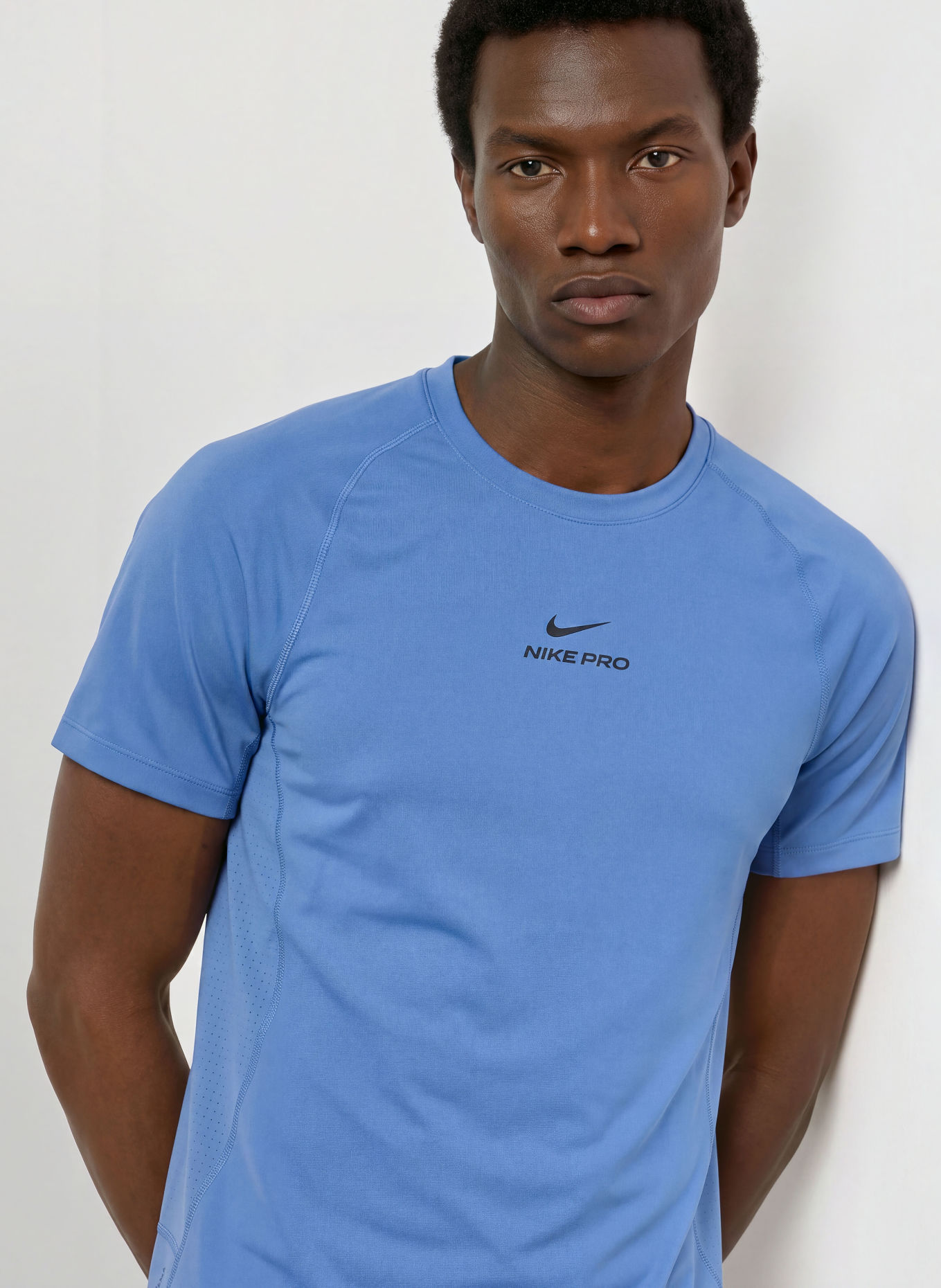 Nike Trainingsshirt PRO TRAINING: BLAUW / ZWART