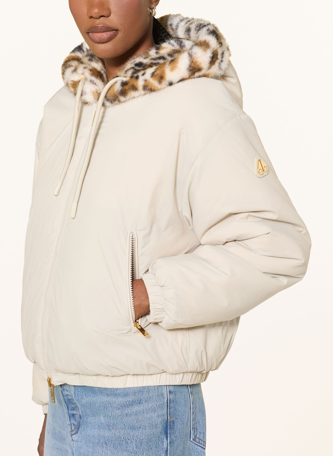 MOOSE KNUCKLES Jacke EATON BUNNY GOLD zum Wenden: CREME / HELLBRAUN / SCHWARZ