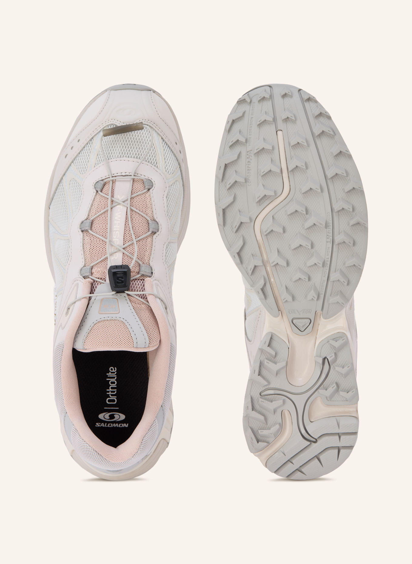SALOMON XT-WHISPER Sneakers: LIGHT GRAY / SILVER / DUSKY PINK