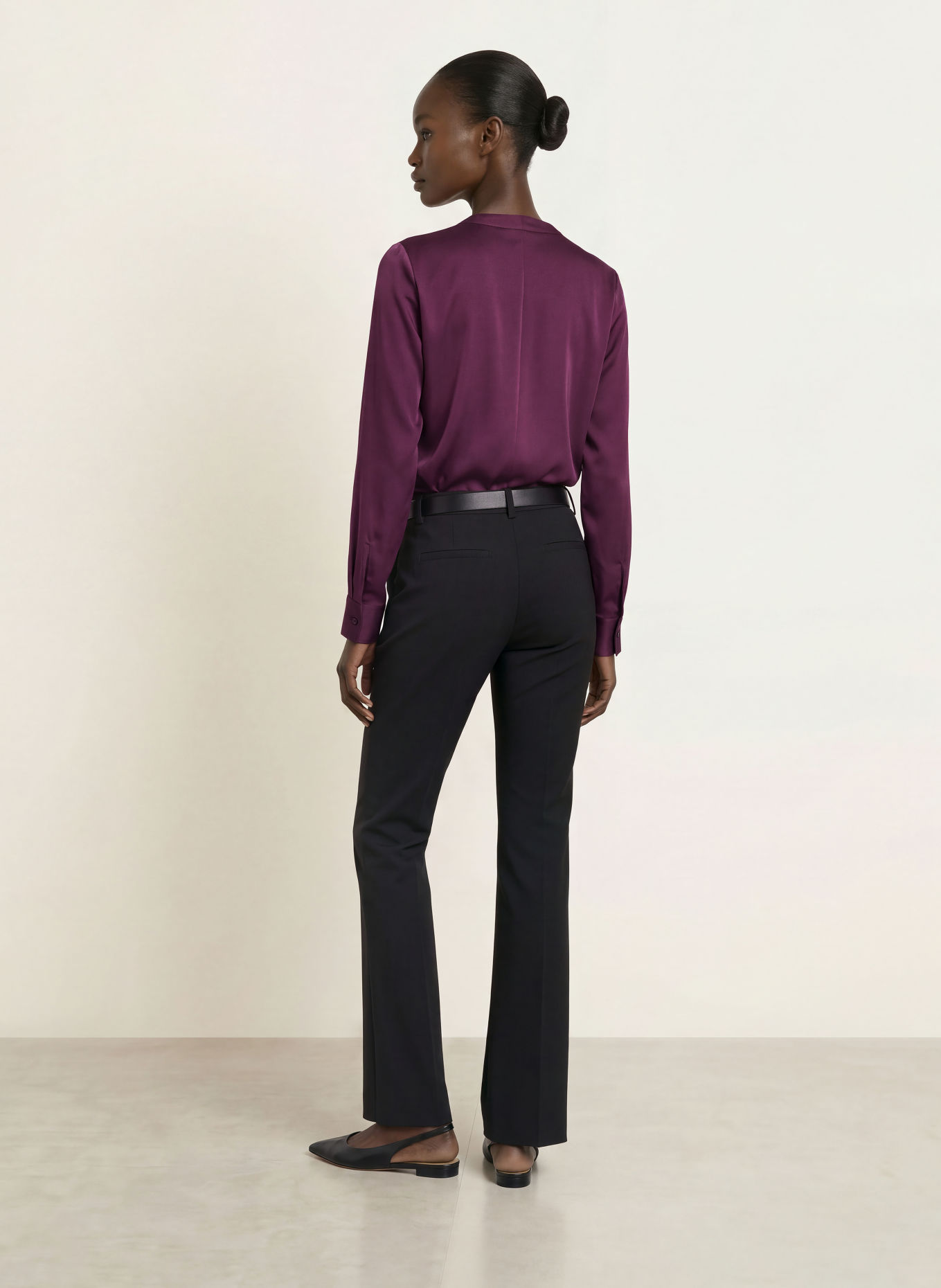 BOSS Bluse BANORAH mit Seide: DUNKELLILA