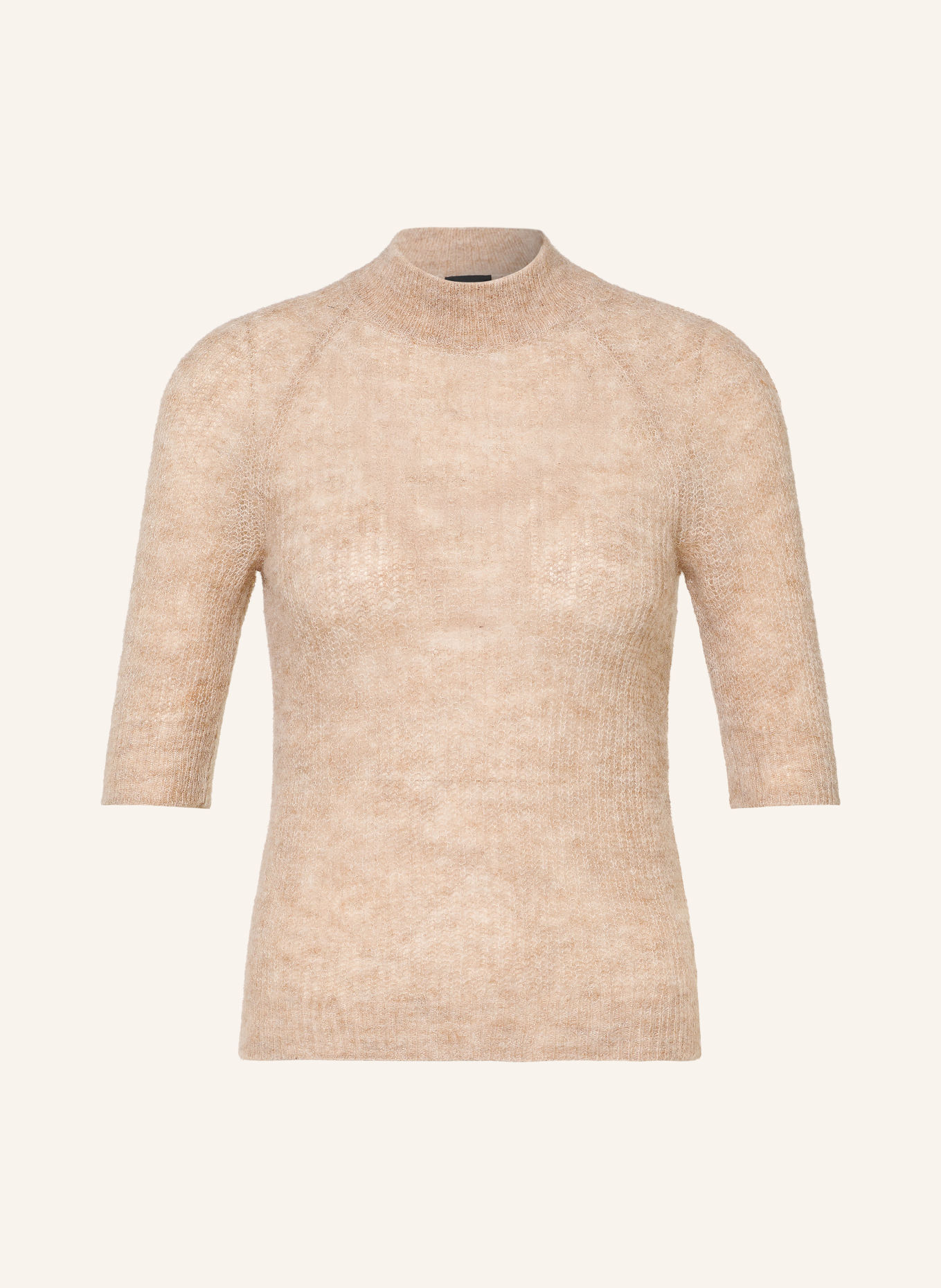 BOSS FEWE Knit Sweatshirt with Alpaca: BEIGE