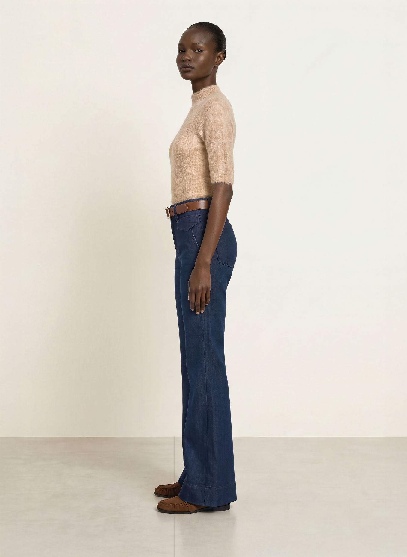 BOSS FEWE Knit Sweatshirt with Alpaca: BEIGE
