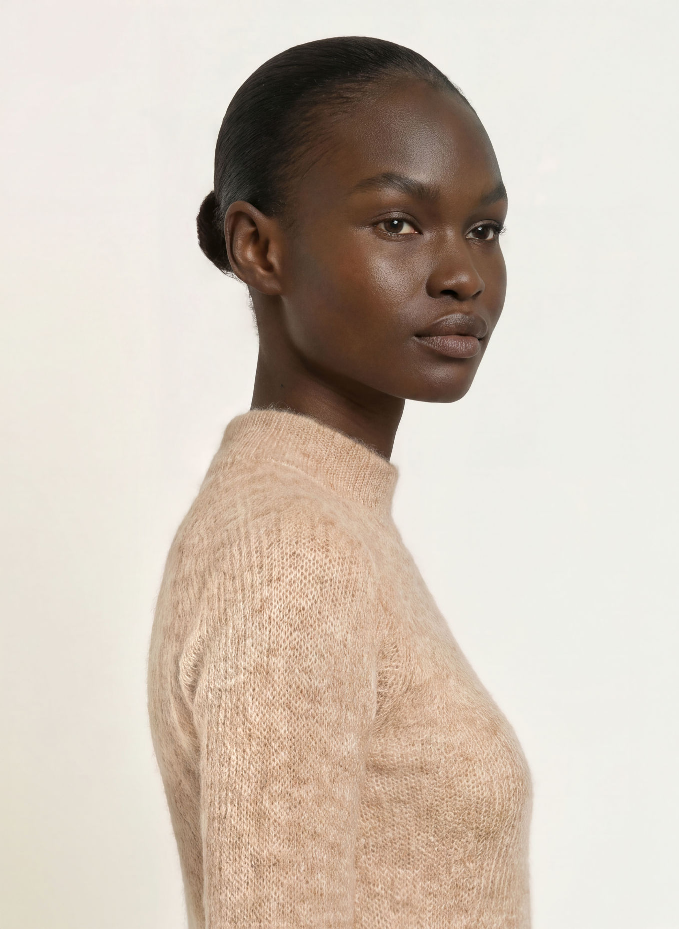 BOSS FEWE Knit Sweatshirt with Alpaca: BEIGE