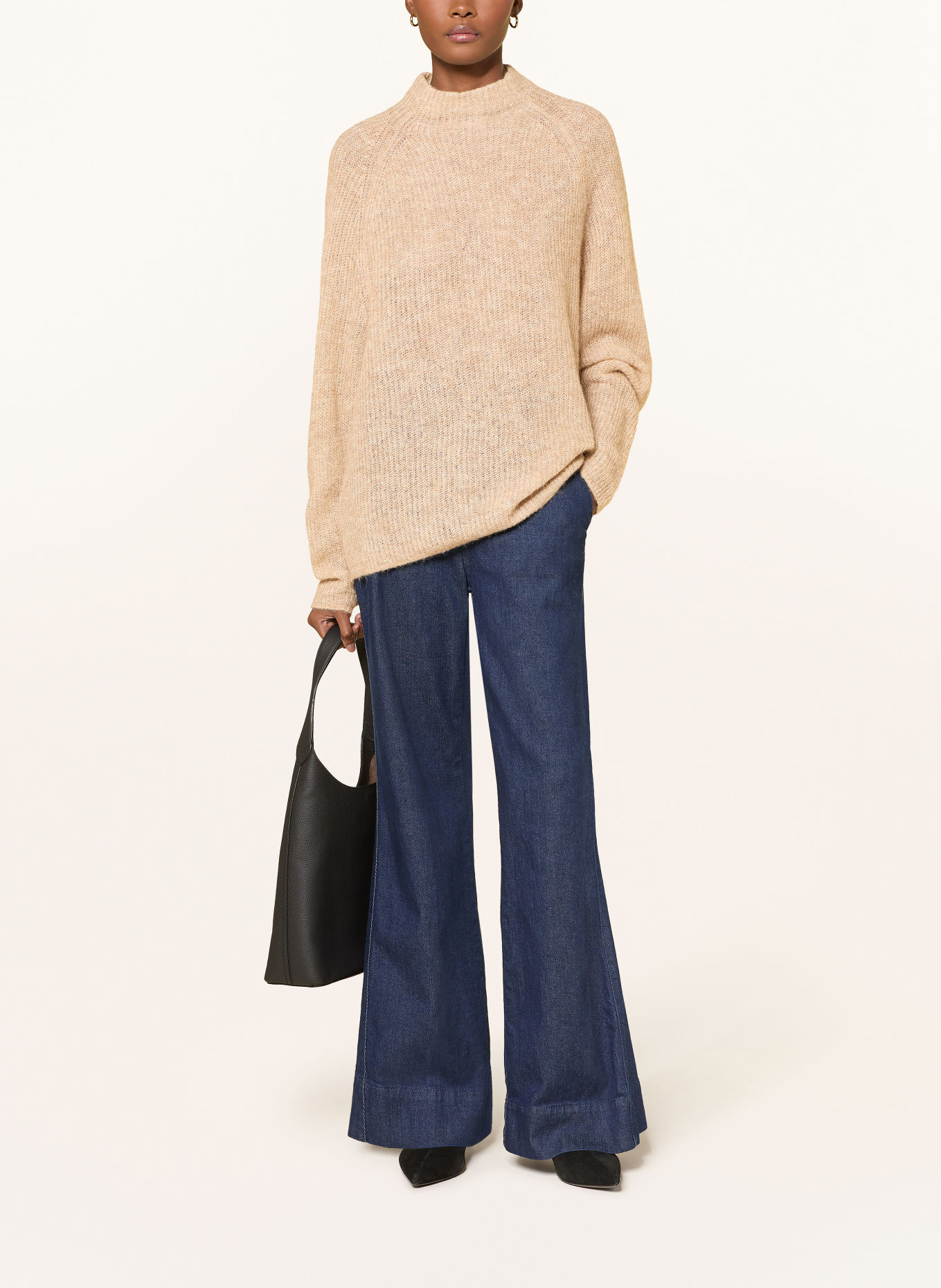 BOSS FEWENA Sweater with Alpaca: BEIGE