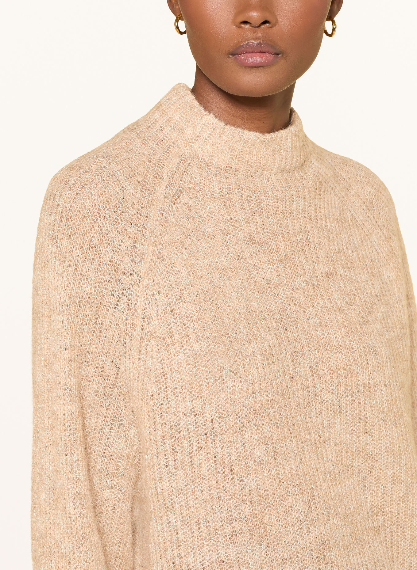 BOSS FEWENA Sweater with Alpaca: BEIGE