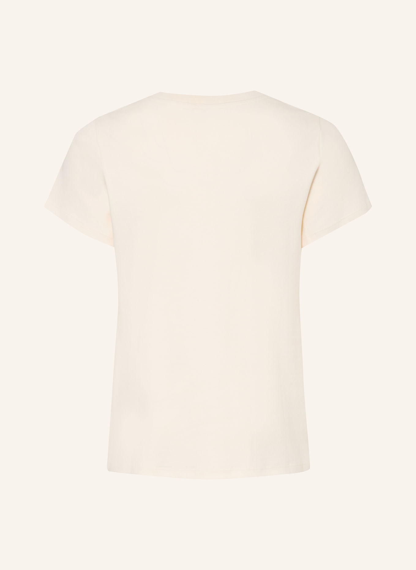 Chloé T-shirt: CRÈME / MARRON FONCÉ / ROZE