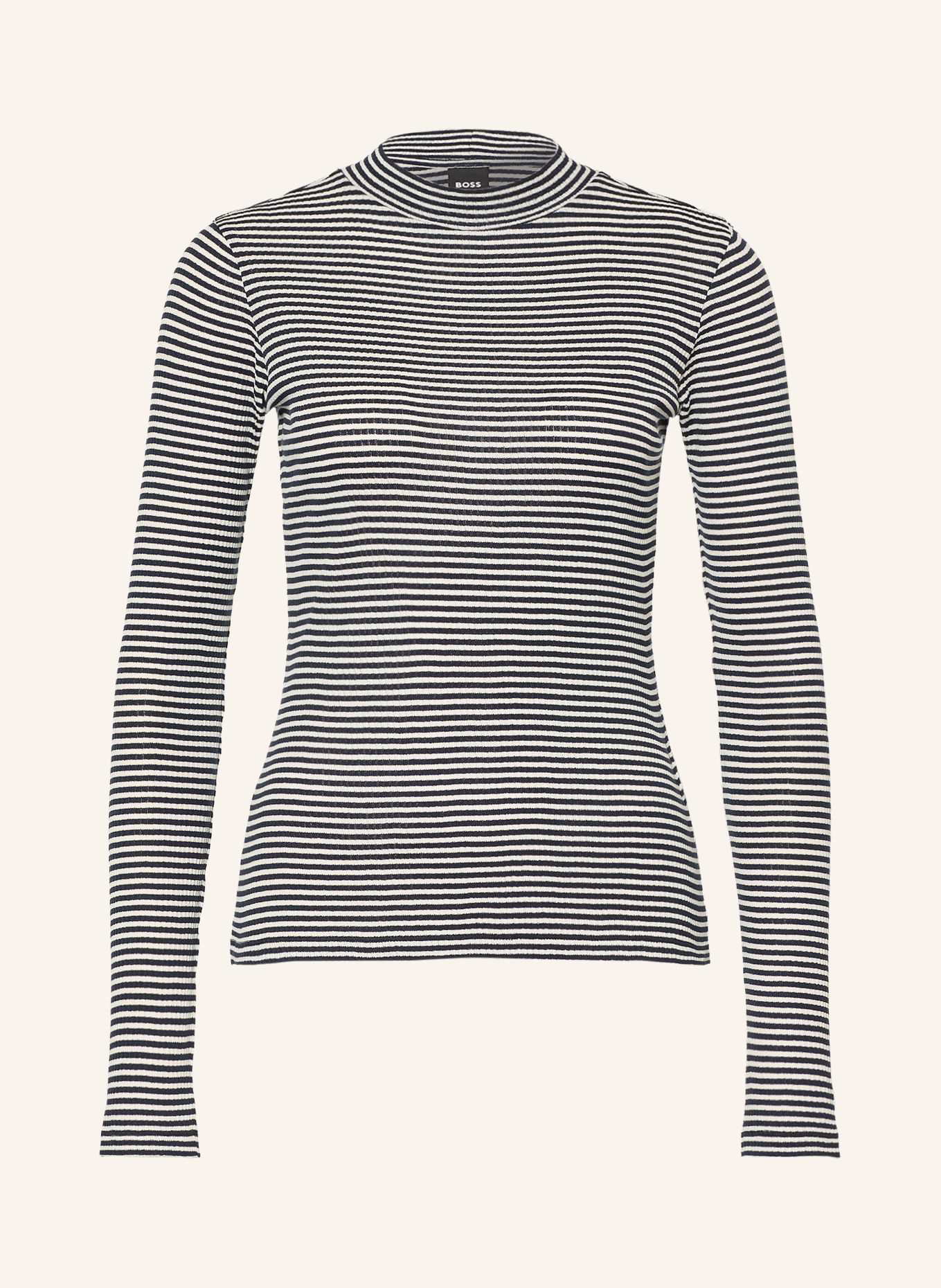 BOSS EMARIKA Long-sleeve shirt: DARK BLUE / WHITE