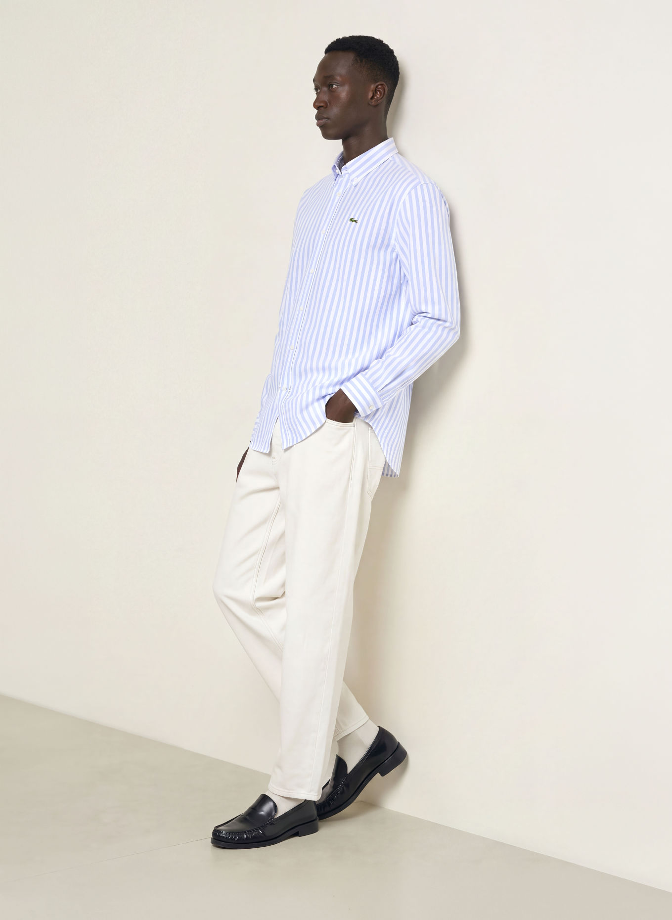 LACOSTE Oxfordhemd Regular Fit: HELLBLAU / WEISS