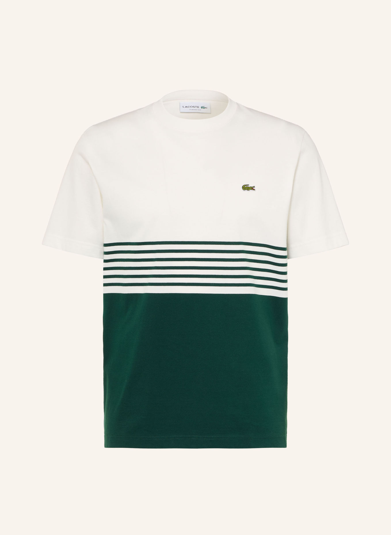 LACOSTE T-shirt: BLANC / GROEN