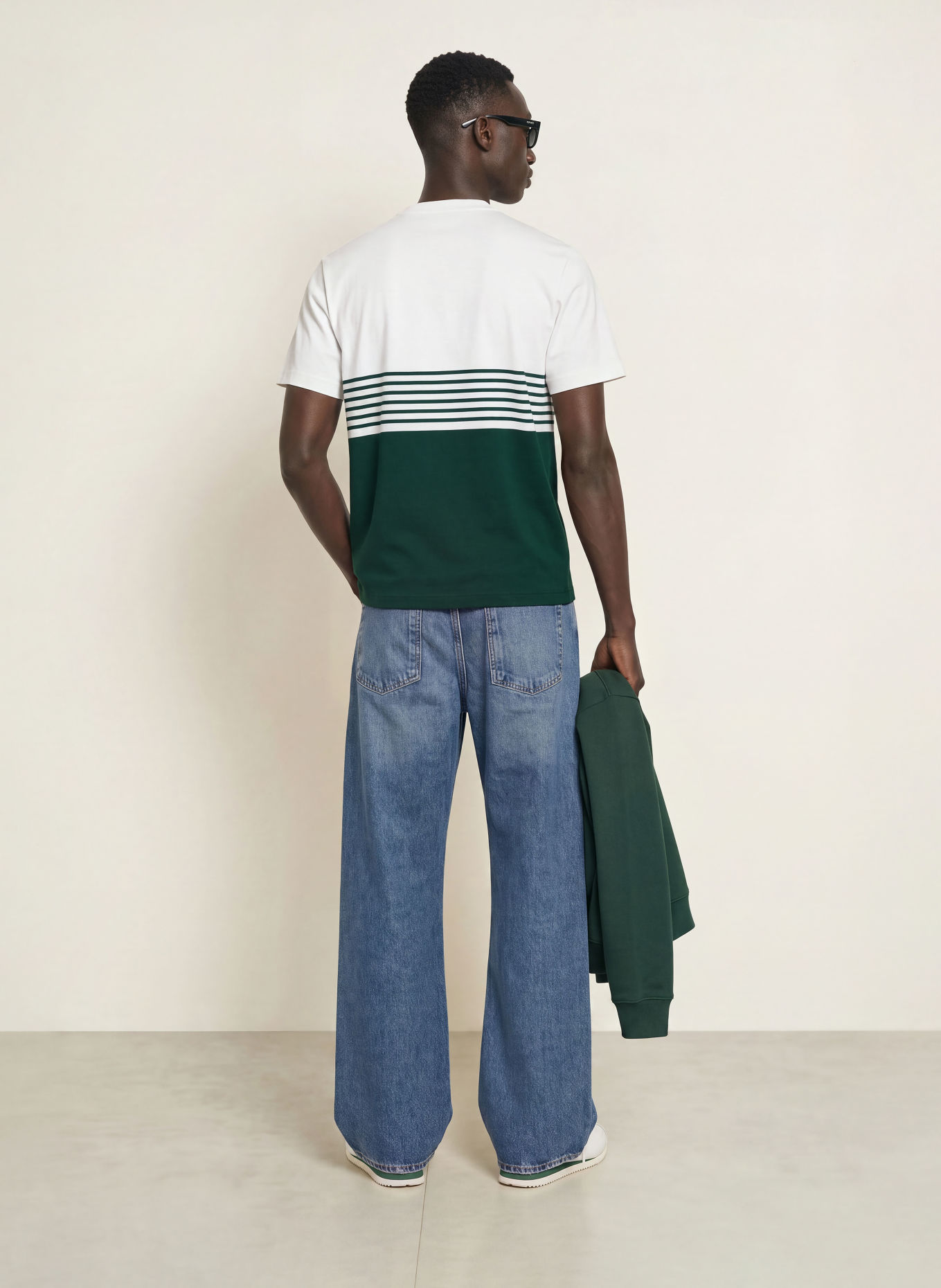 LACOSTE T-shirt: BLANC / GROEN
