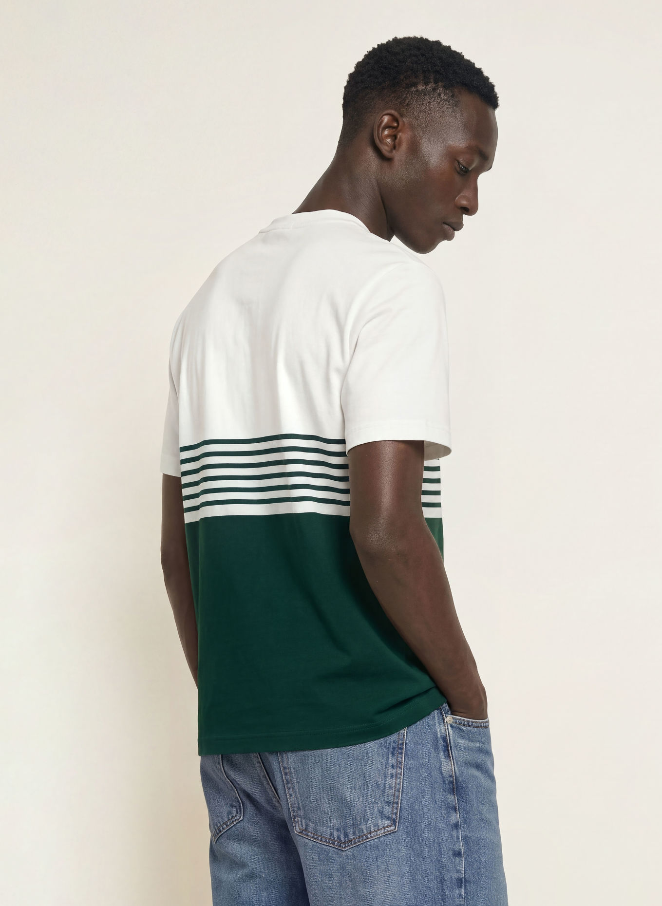 LACOSTE T-shirt: BLANC / GROEN