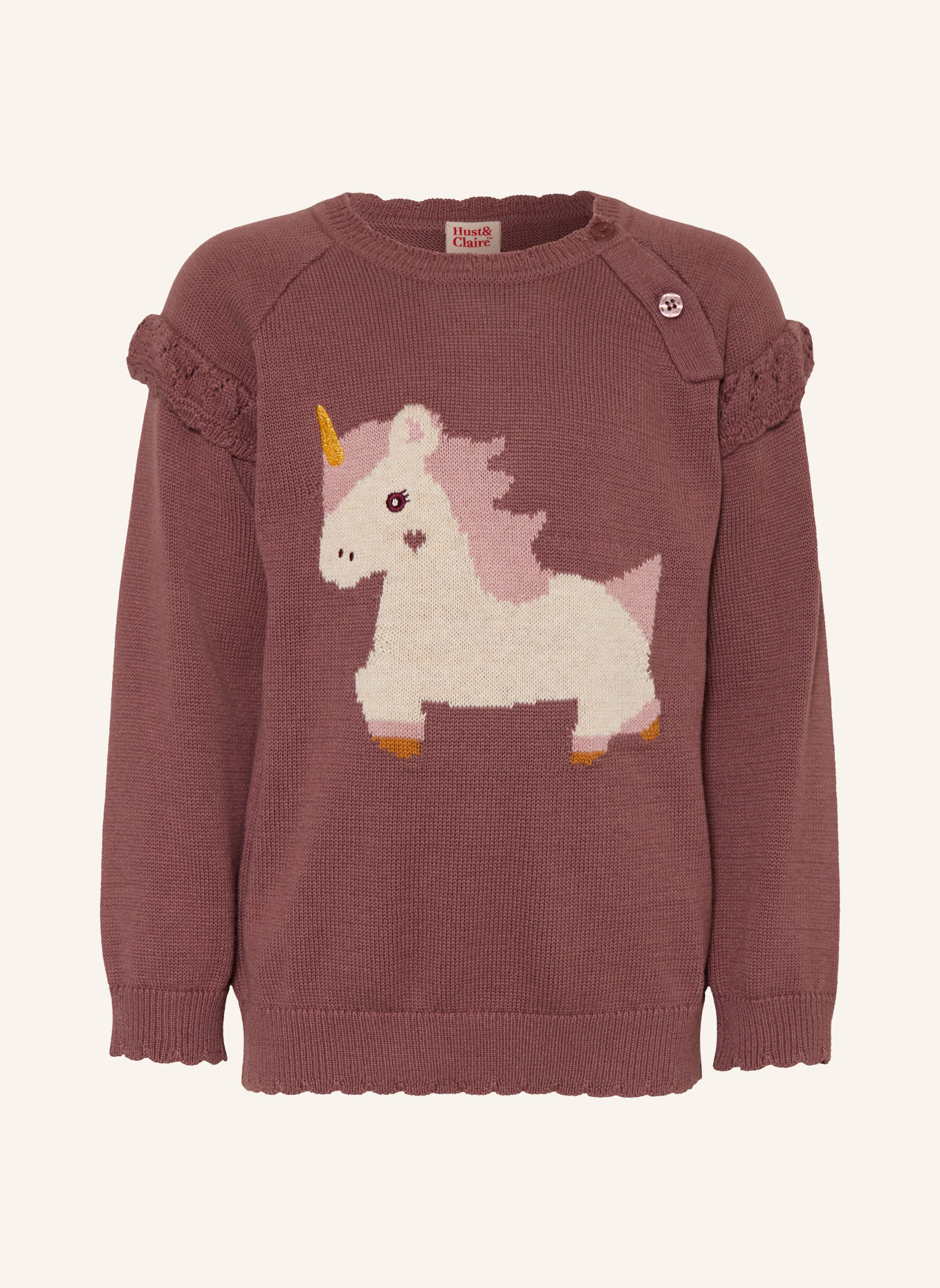 HUST and CLAIRE HCPUSLE Sweater with Ruffles: PURPLE