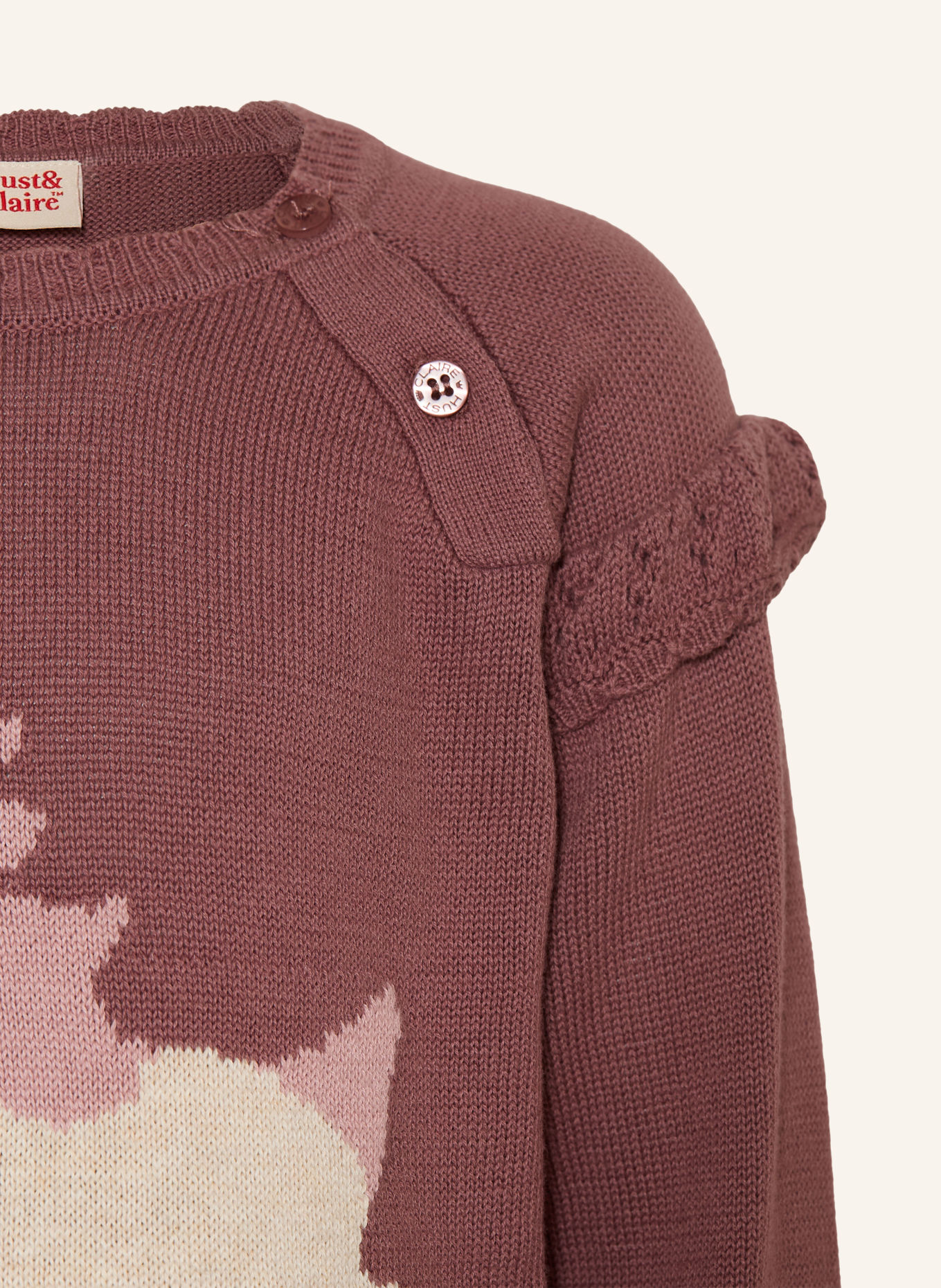 HUST and CLAIRE HCPUSLE Sweater with Ruffles: PURPLE