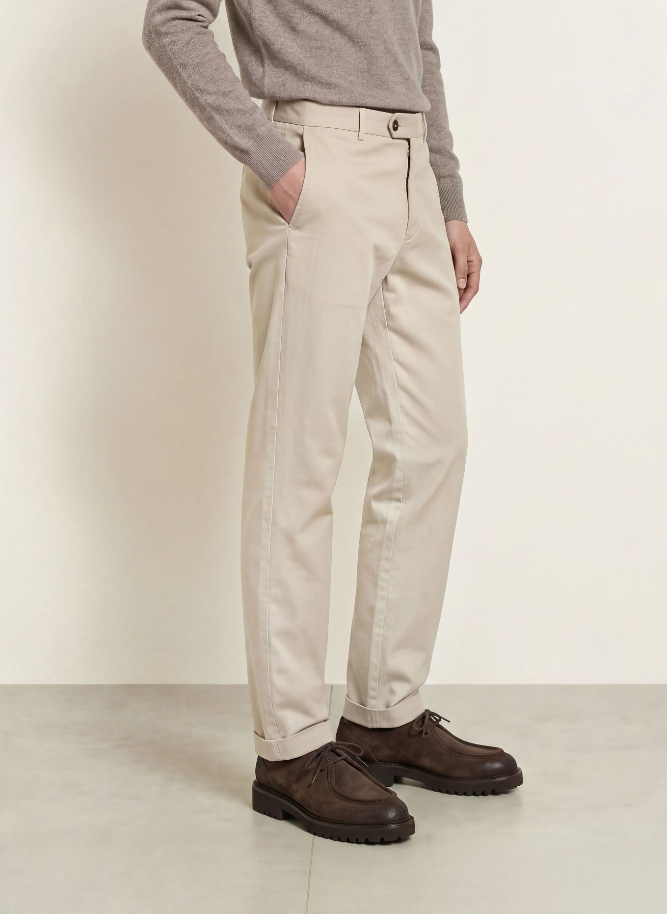 BERWICH Chino YRETROLONG Slim Fit: BEIGE