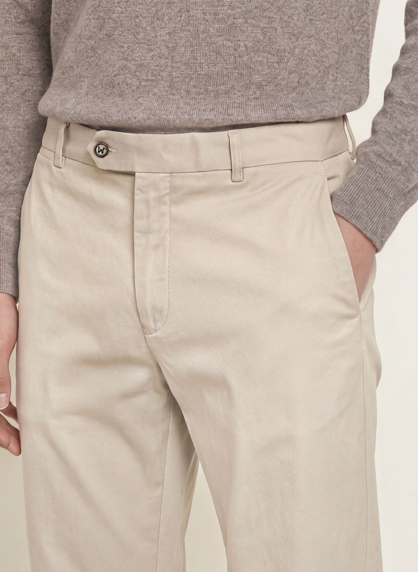 BERWICH Chino YRETROLONG Slim Fit: BEIGE