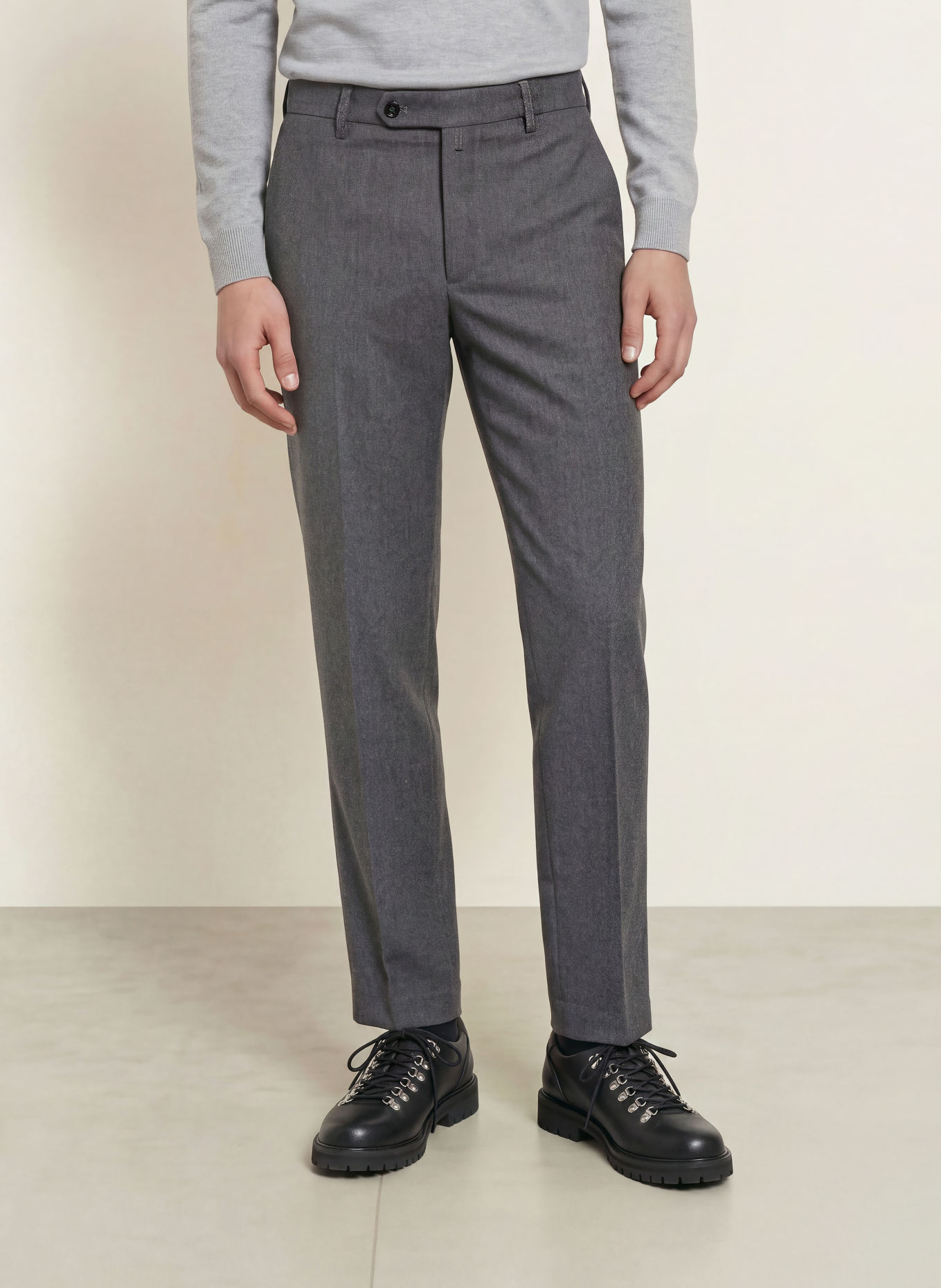 BERWICH Pantaloni din flanel NEGRONI Wide Fit: GRI