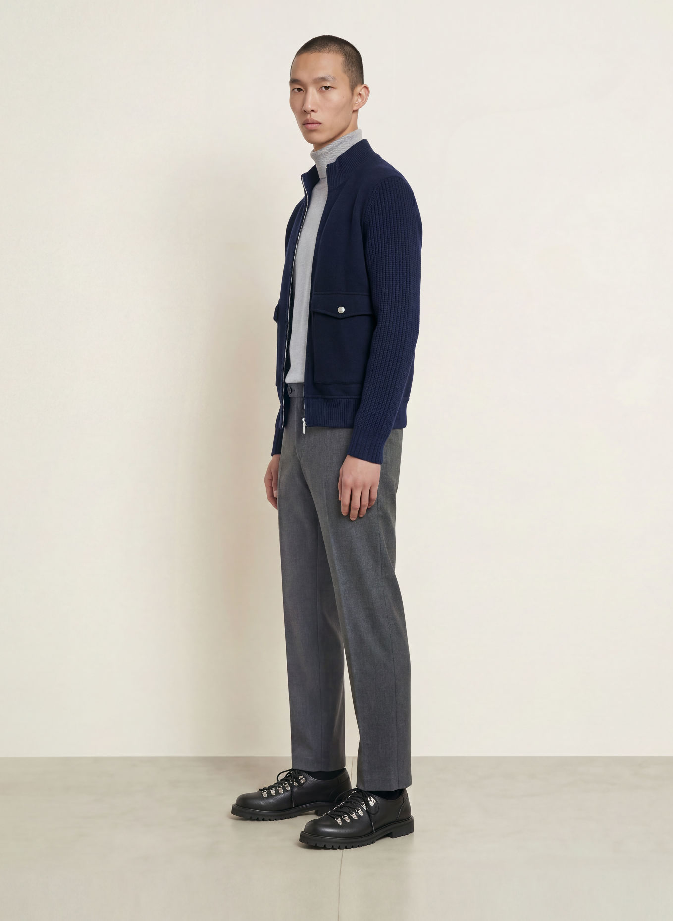 BERWICH Pantaloni din flanel NEGRONI Wide Fit: GRI