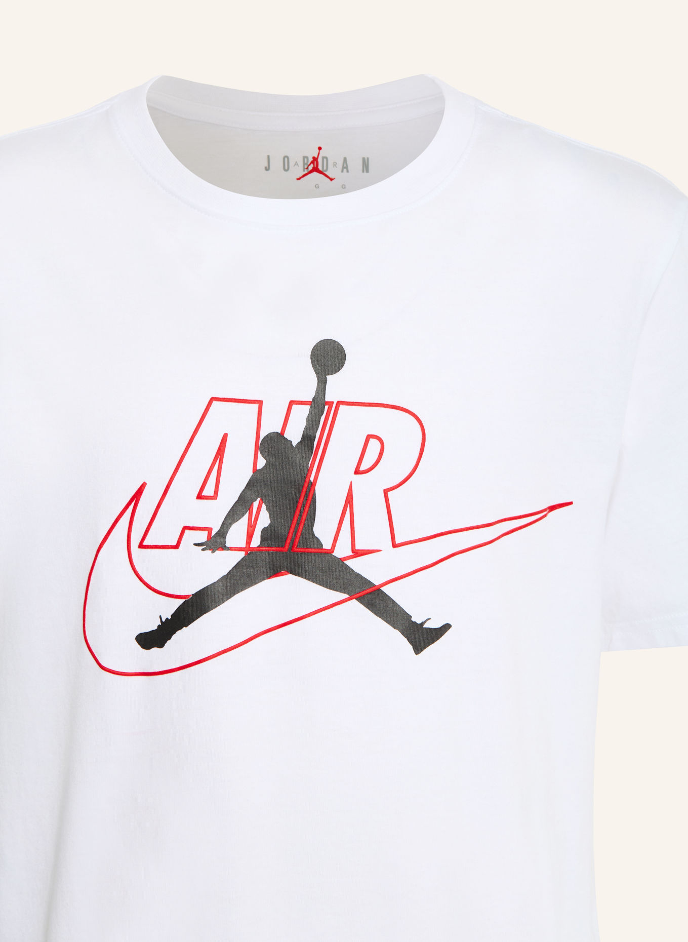 JORDAN T-shirt AIR SWOOSH: HVID / RØD / SORT