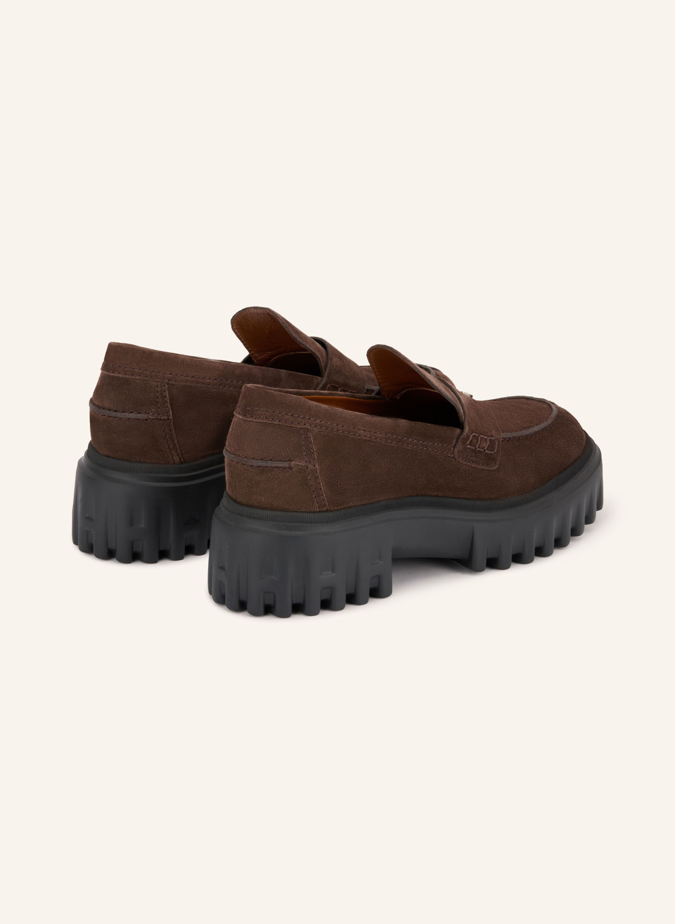 HOGAN Plateau-Loafers H700: MARRON FONCÉ / GOUD