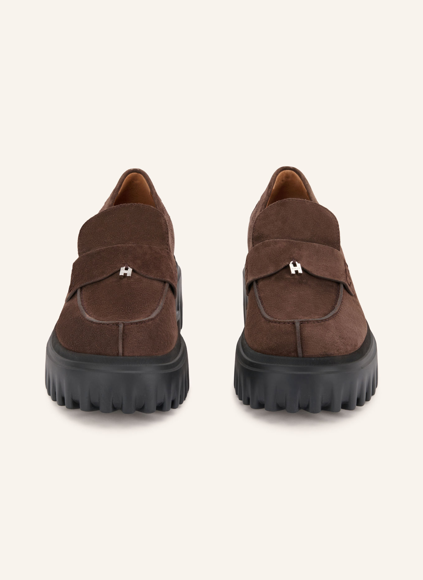 HOGAN Plateau-Loafers H700: MARRON FONCÉ / GOUD