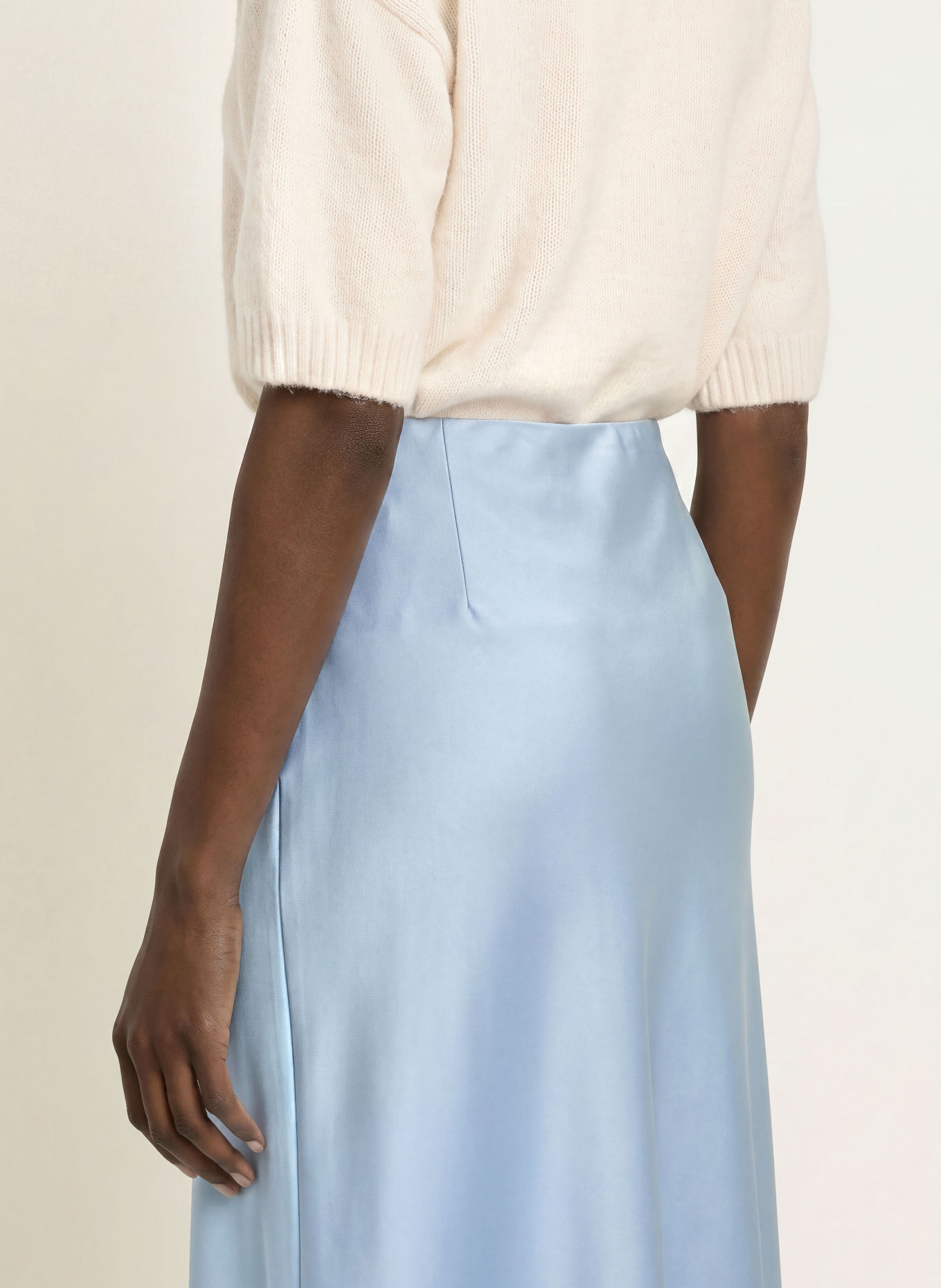 HERNO Satin skirt: LIGHT BLUE