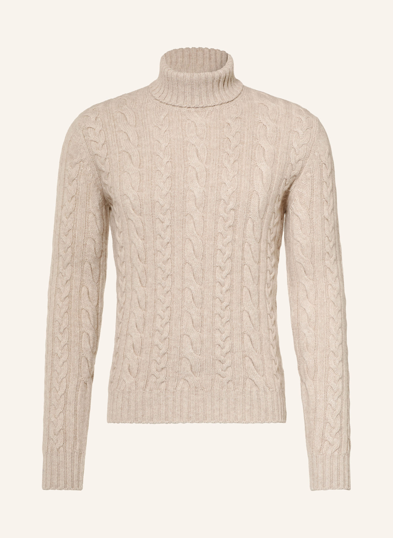FEDELI Coltrui met col en kasjmier: BEIGE