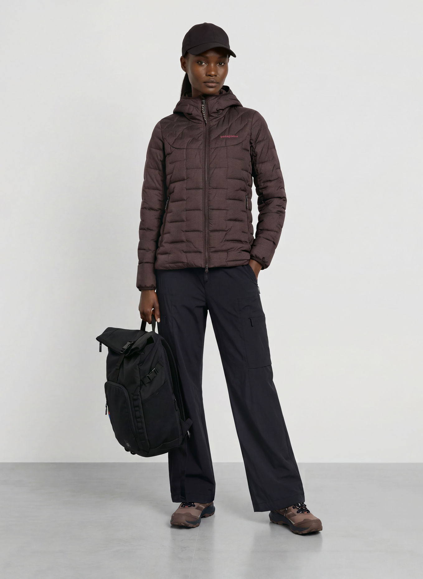 patagonia Lightweight donsjas: DONKERGRIJS / WIT