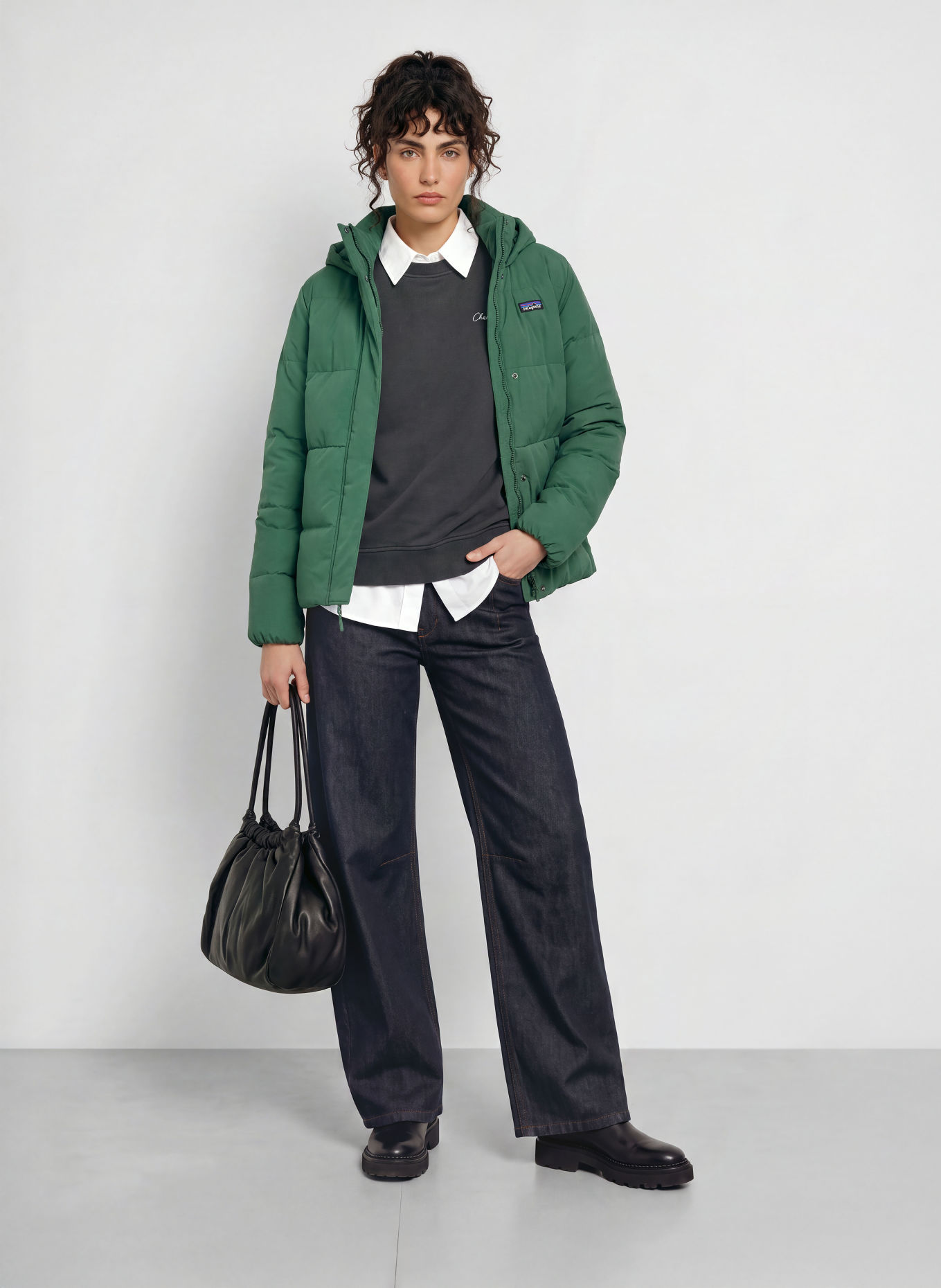 patagonia Kurtka puchowa SISAR DOWN HOODY: OLIWKOWY