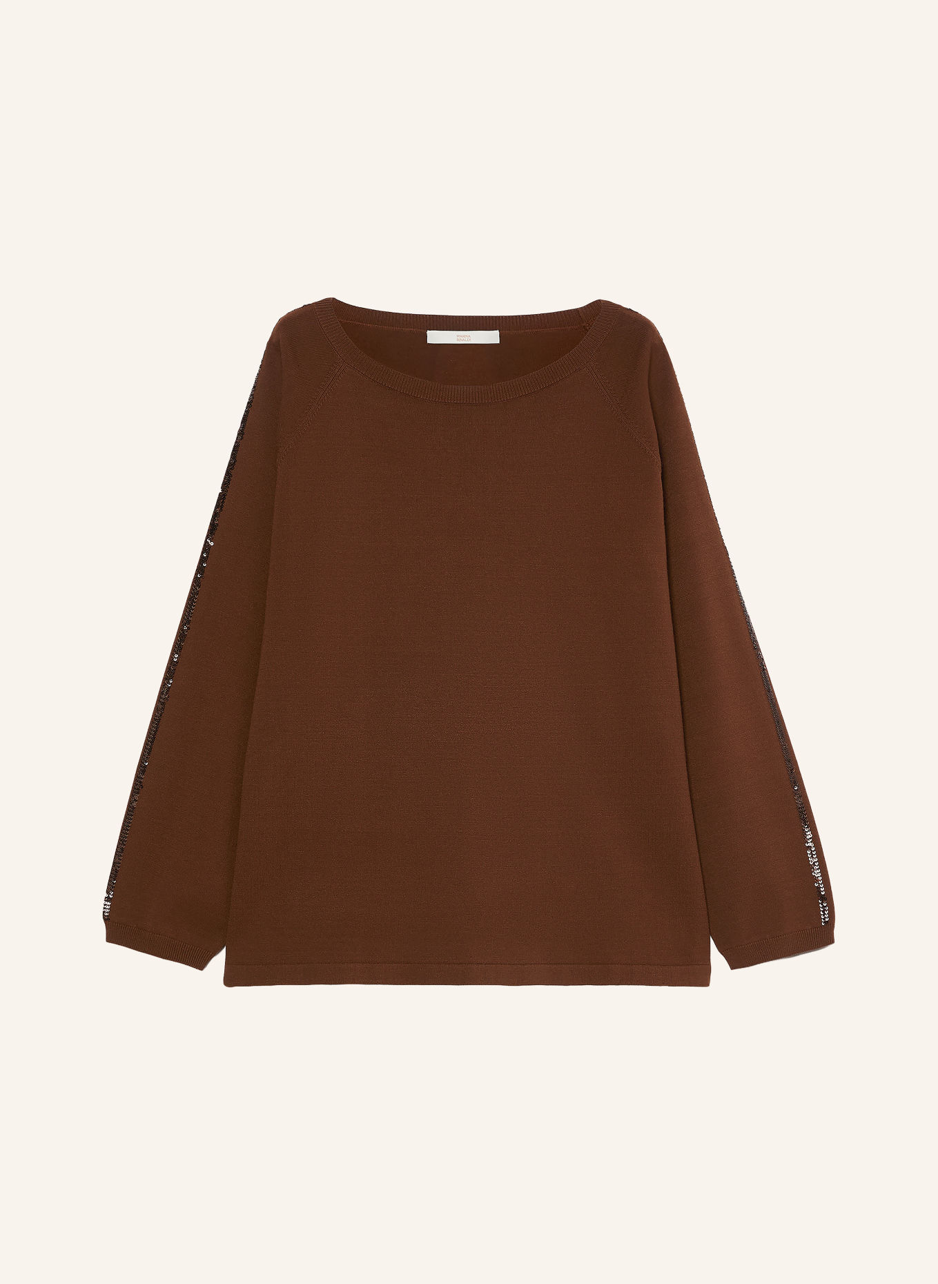 MARINA RINALDI Pull NOCINO à paillettes: MARRON