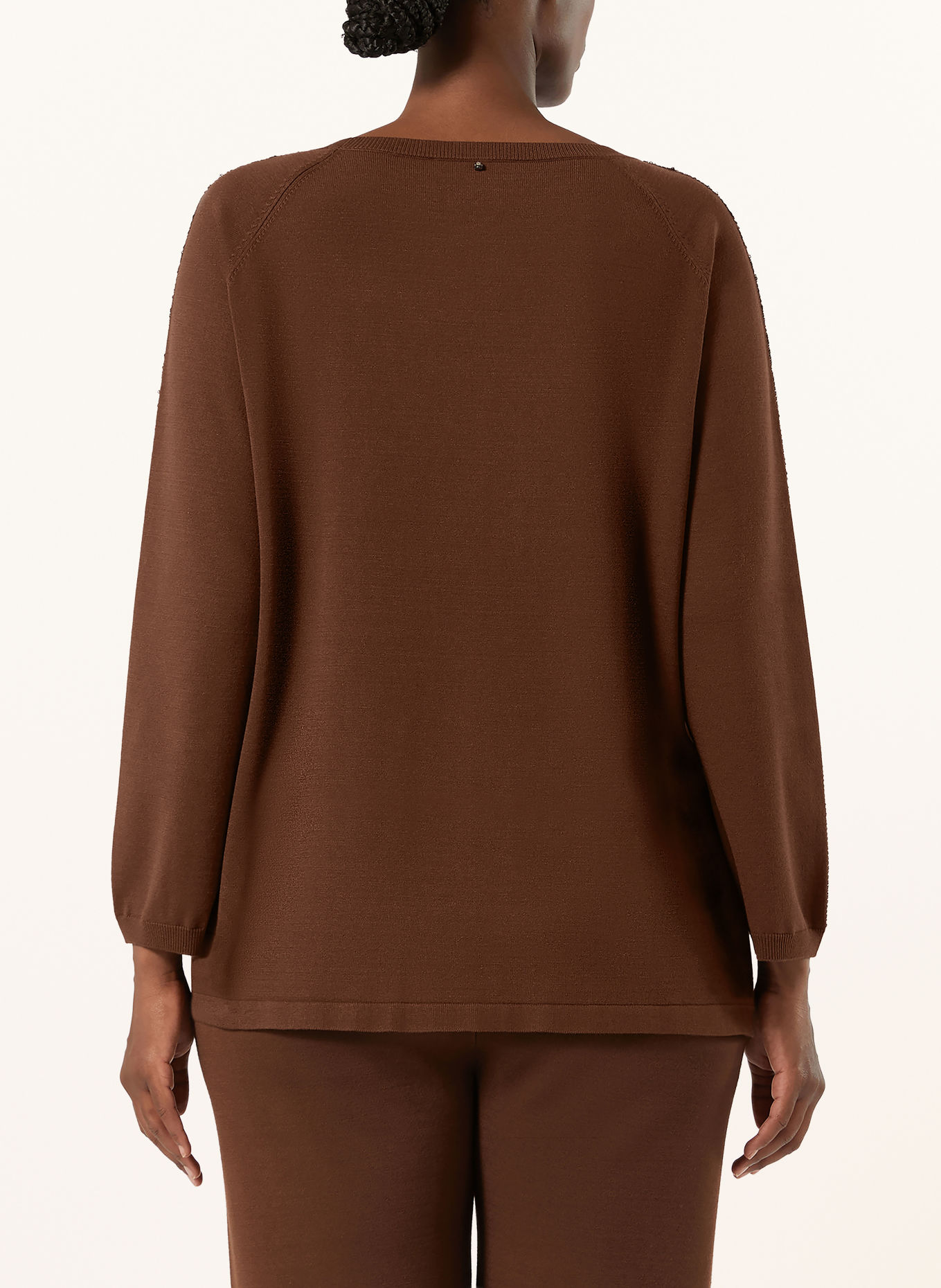 MARINA RINALDI Pull NOCINO à paillettes: MARRON