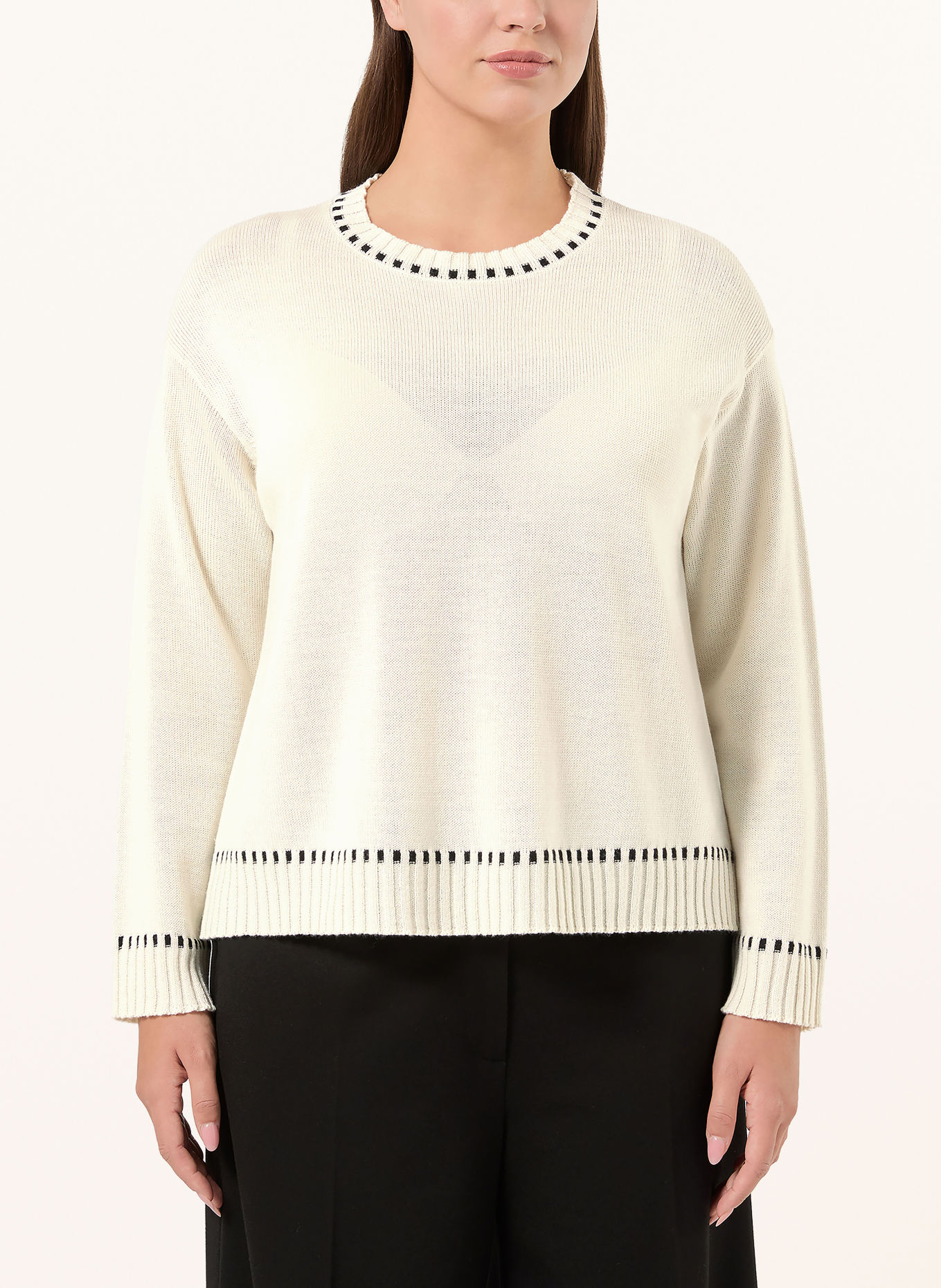 PERSONA MARINA RINALDI Pull PMRPULVINO: BLANC / NOIR