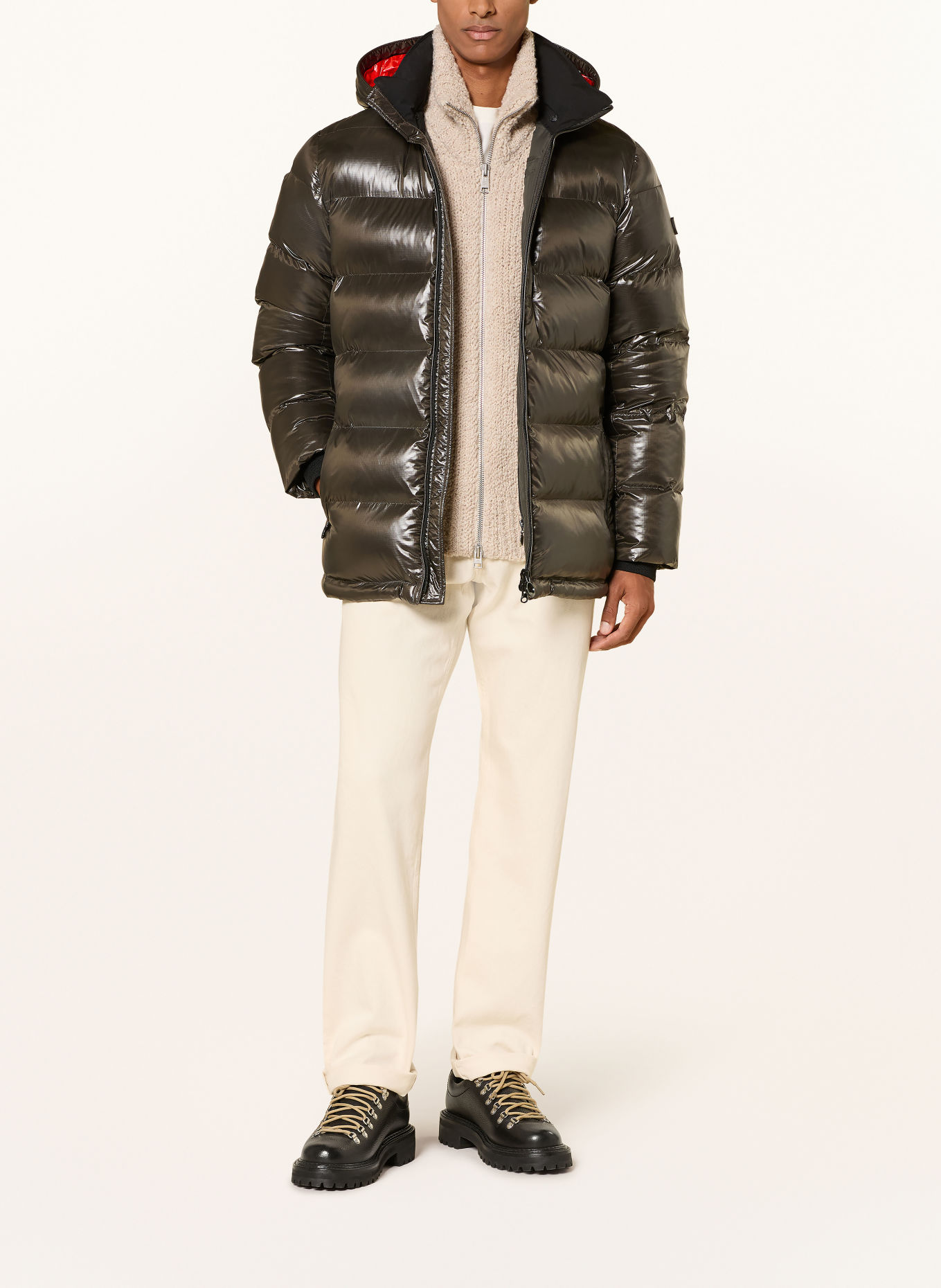 WELLENSTEYN BLACKBIRD Quilted Jacket with Detachable Hood: DARK GREEN