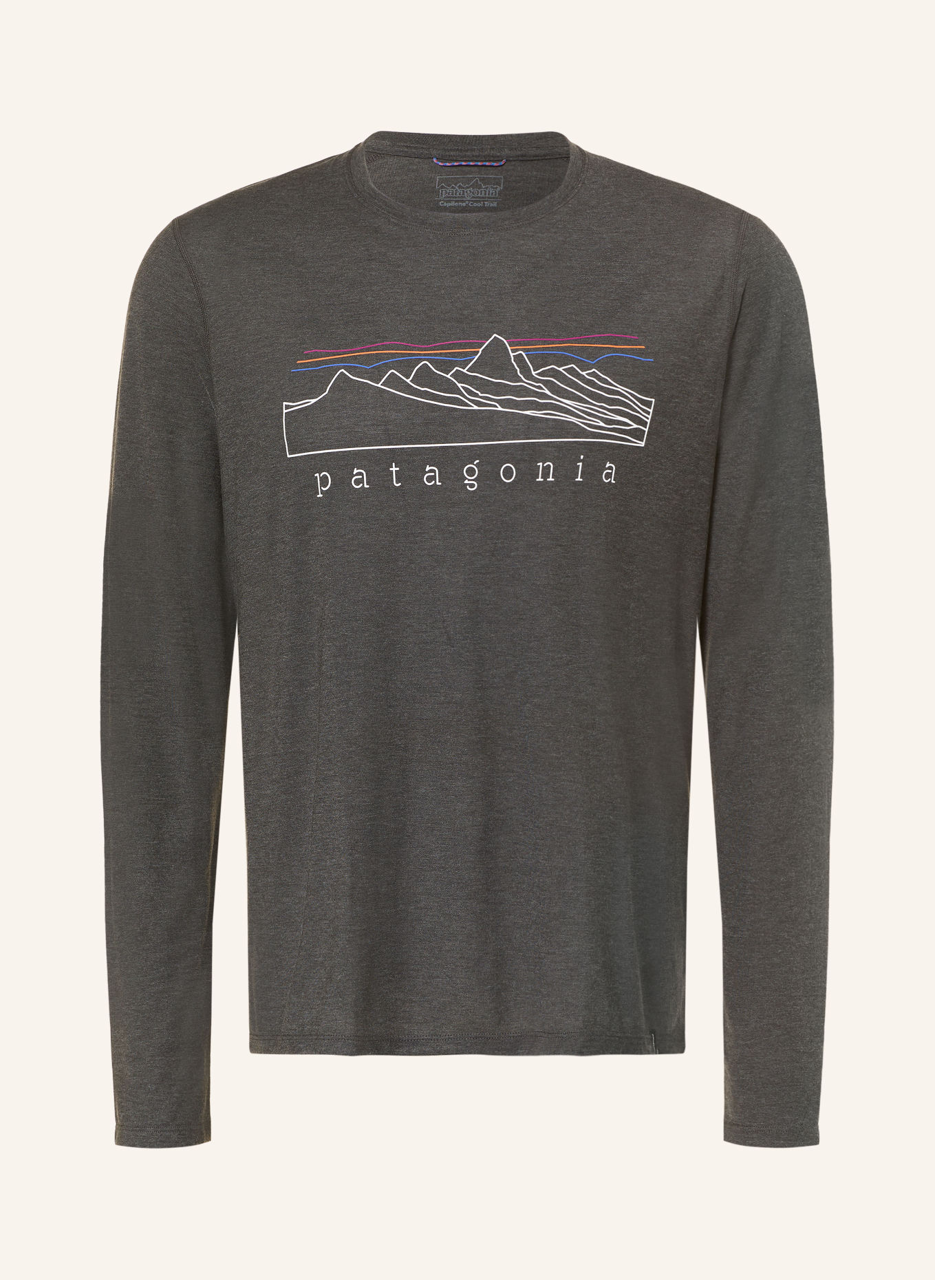 patagonia Tricou funcțional CAPILENE® COOL TRAIL STRATAPEAKS: GRI ÎNCHIS