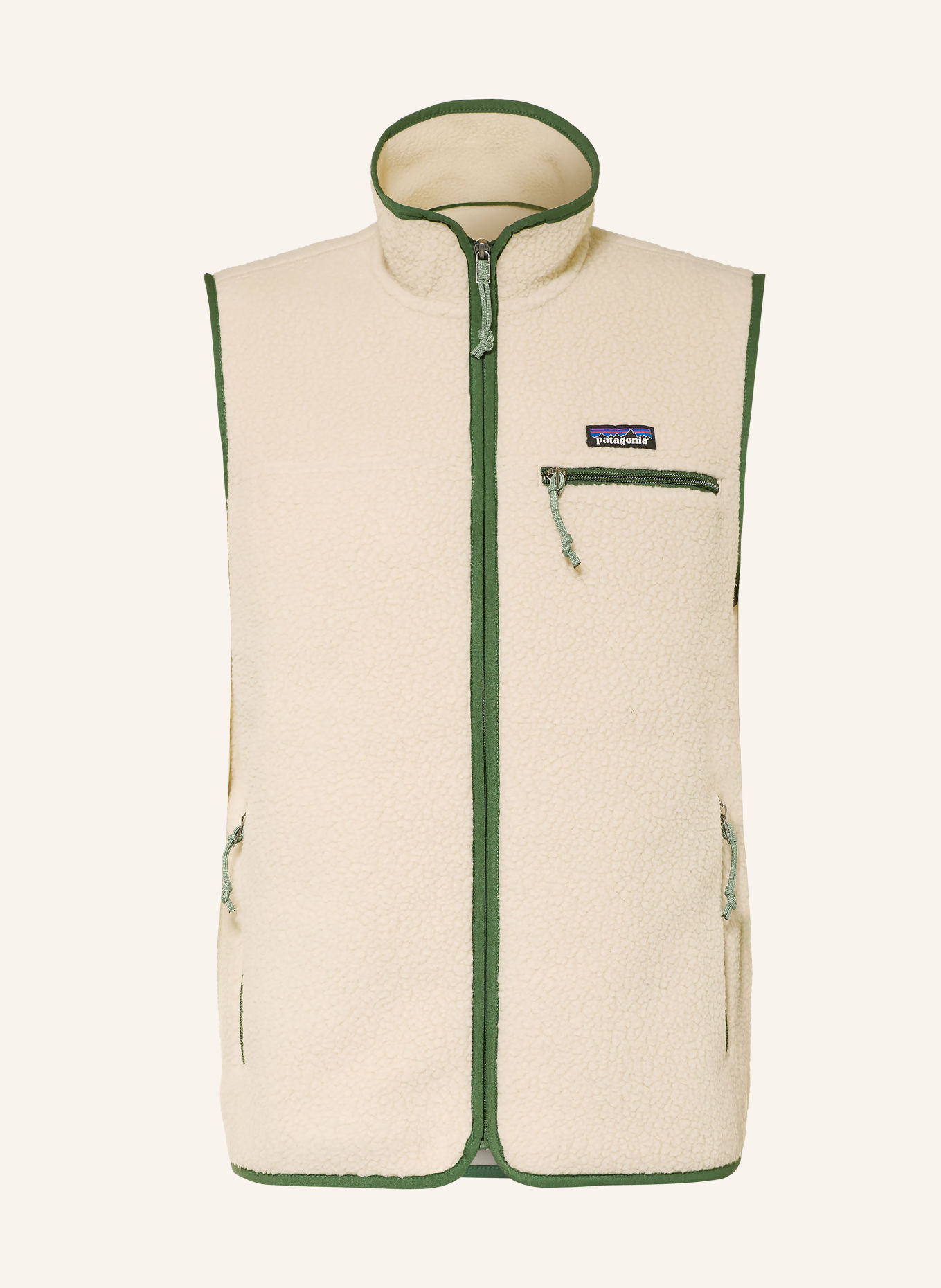 patagonia Fleeceweste RETRO PILE: WEISS / DUNKELGRÜN